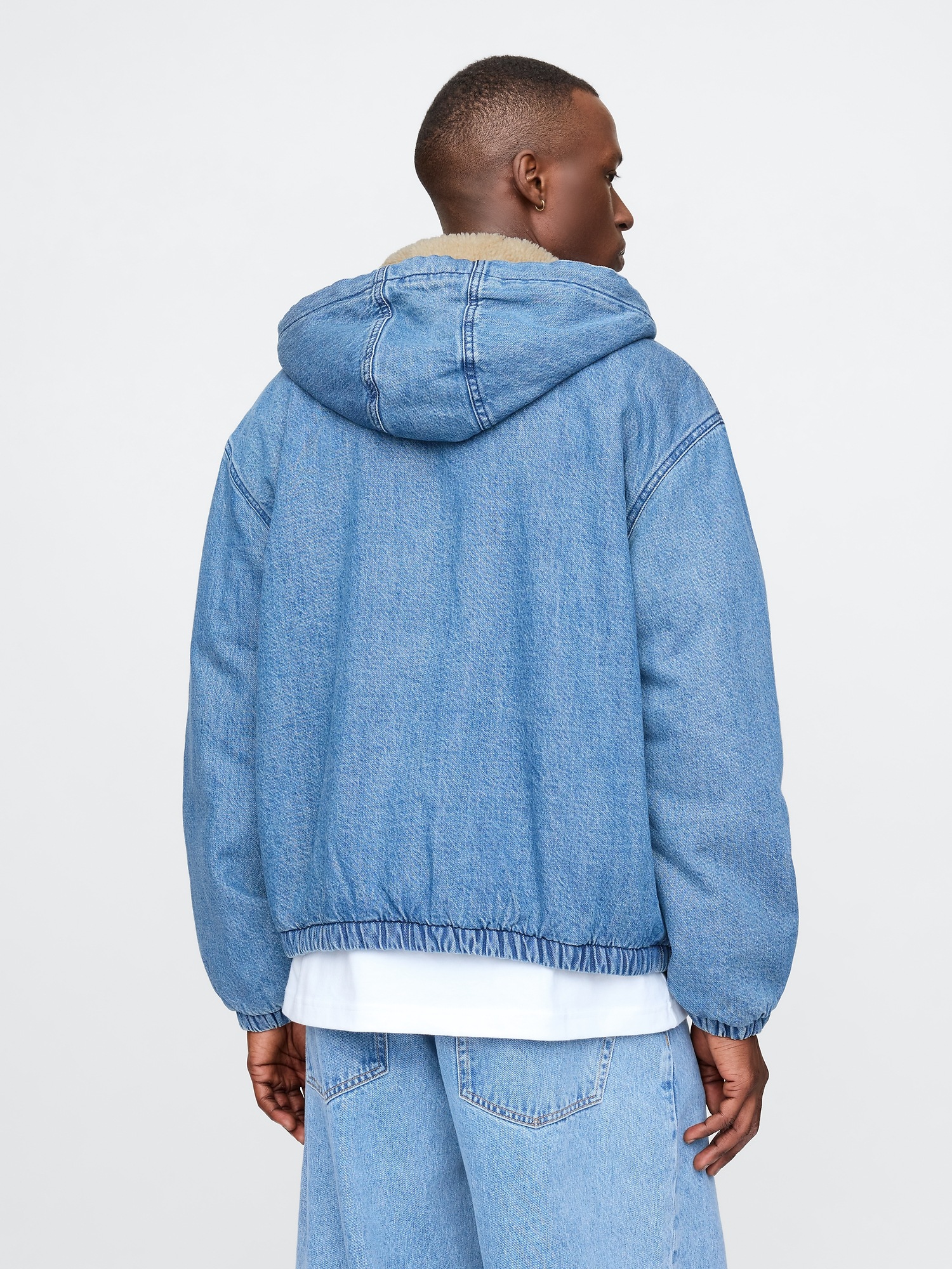 GAP Denim oversize sherpa sweatshirt - Men&#039;s