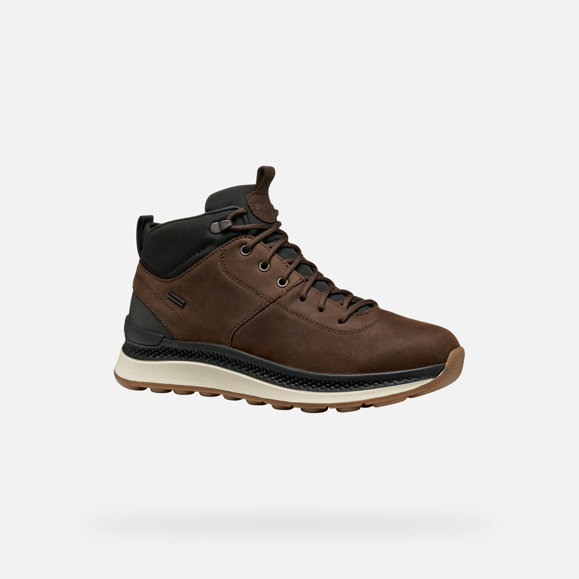 Dark brown men's ankle shoes Geox Spherica Actif X2 - Men's