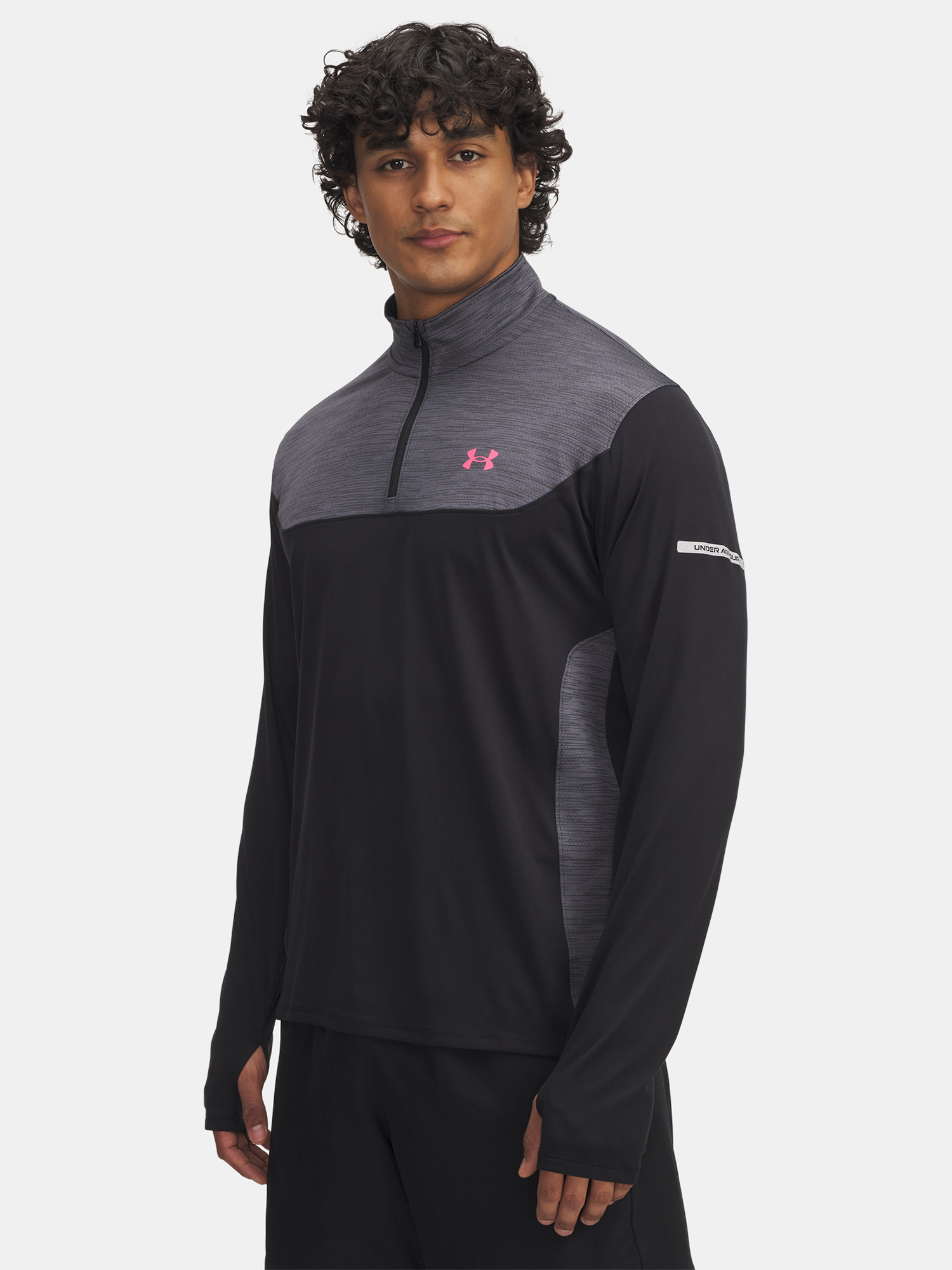 Mens T-shirt Under Armour UA Tech Utility 1/4 Zip-BLK - Mens