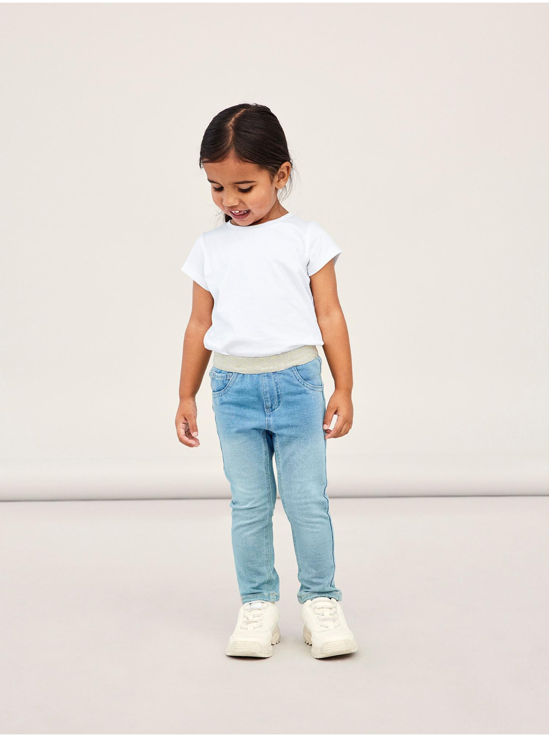 Light blue girls' jeans with embroidered effect name it Salli unisex