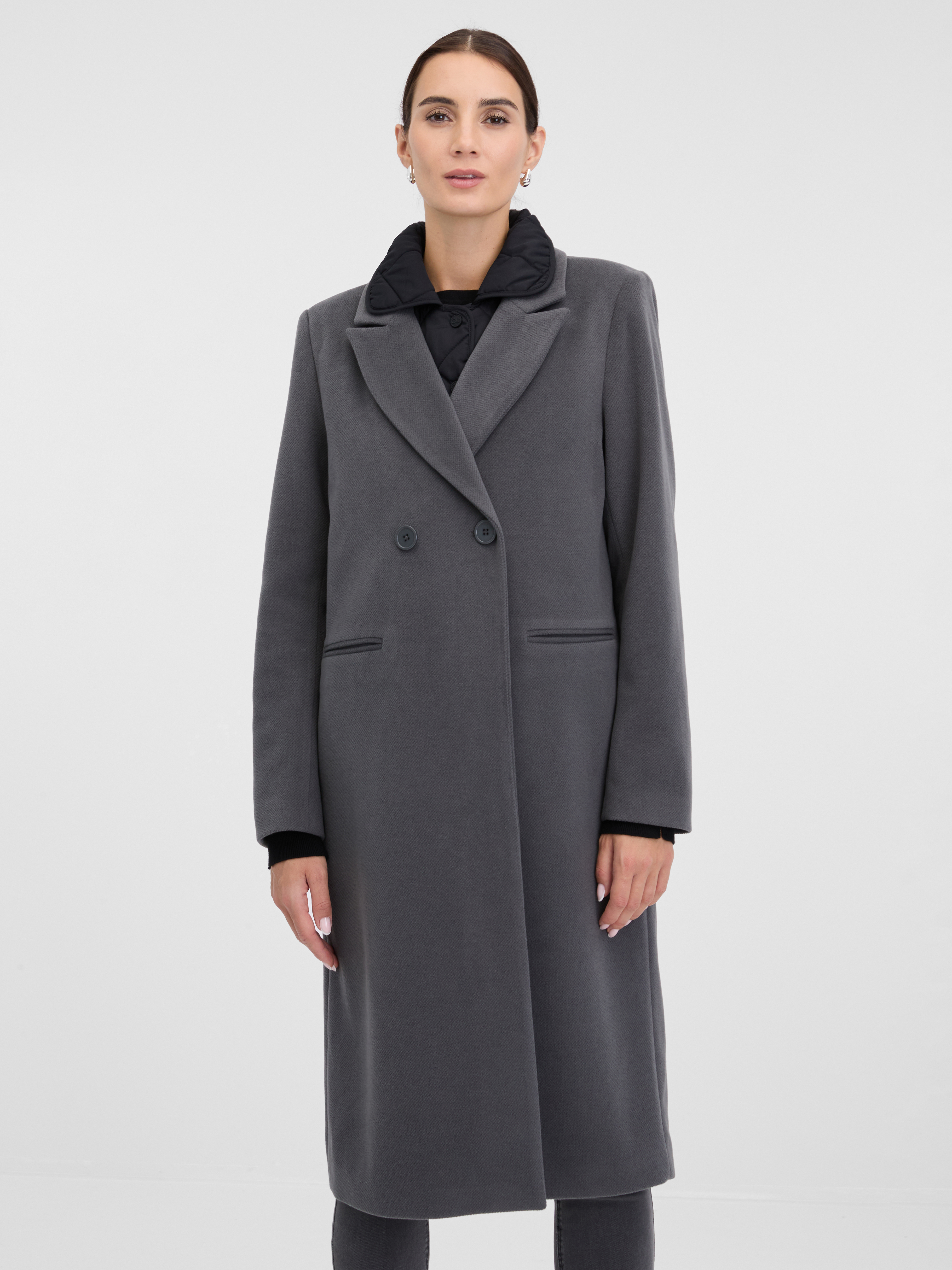 Šedý dámský kabát ORSAY