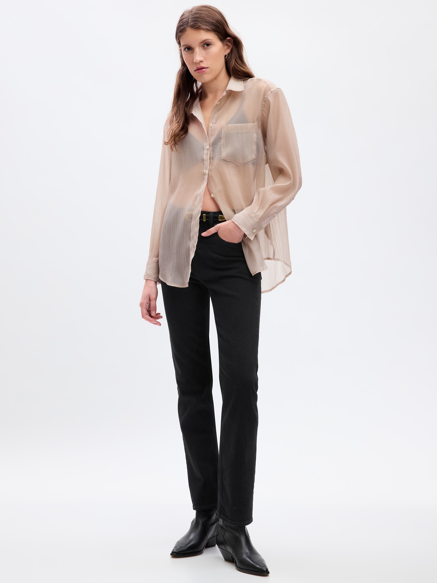 GAP Sheer Oversize Shirt - Women's