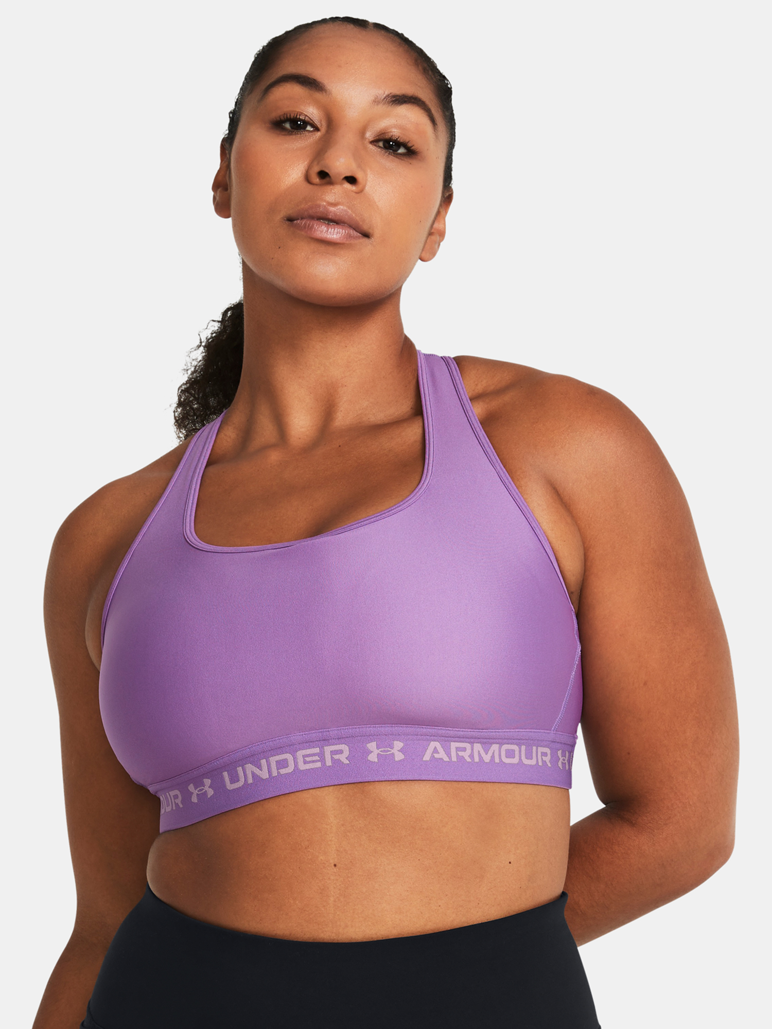 Svetlo fialová športová podprsenka Under Armour Crossback Mid Bra