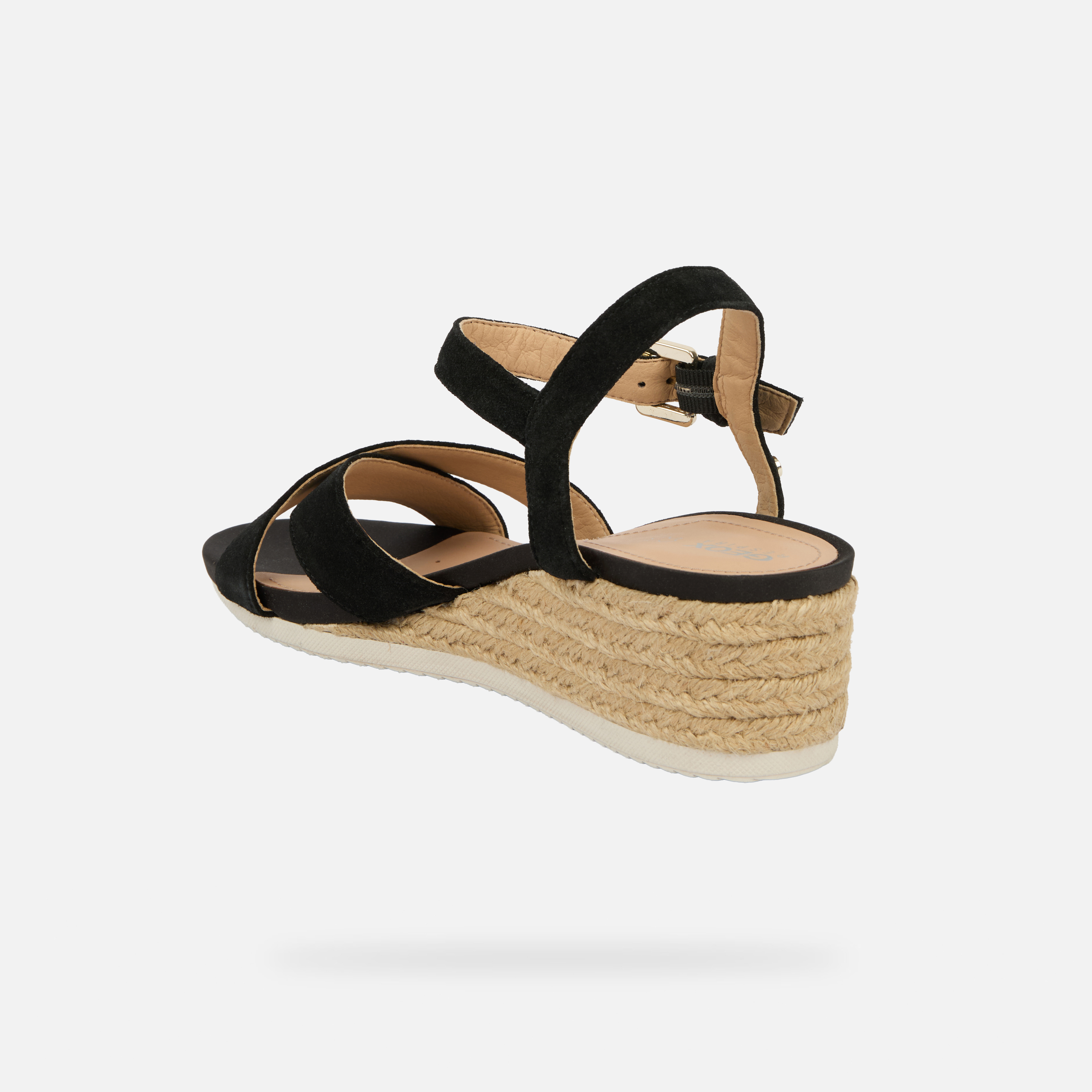 Sandale cu platformă Geox Ischia Corda negre