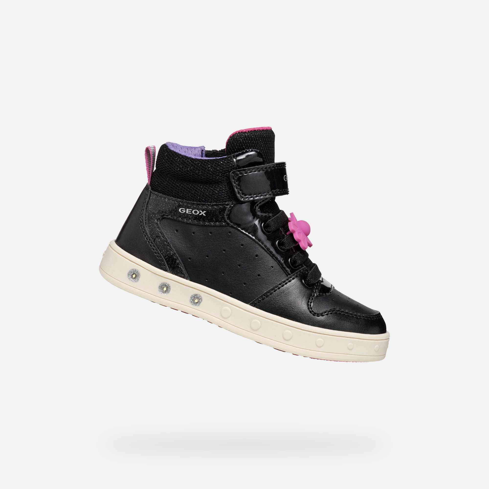 Black Girls Geox Skylin Sneakers - Girls