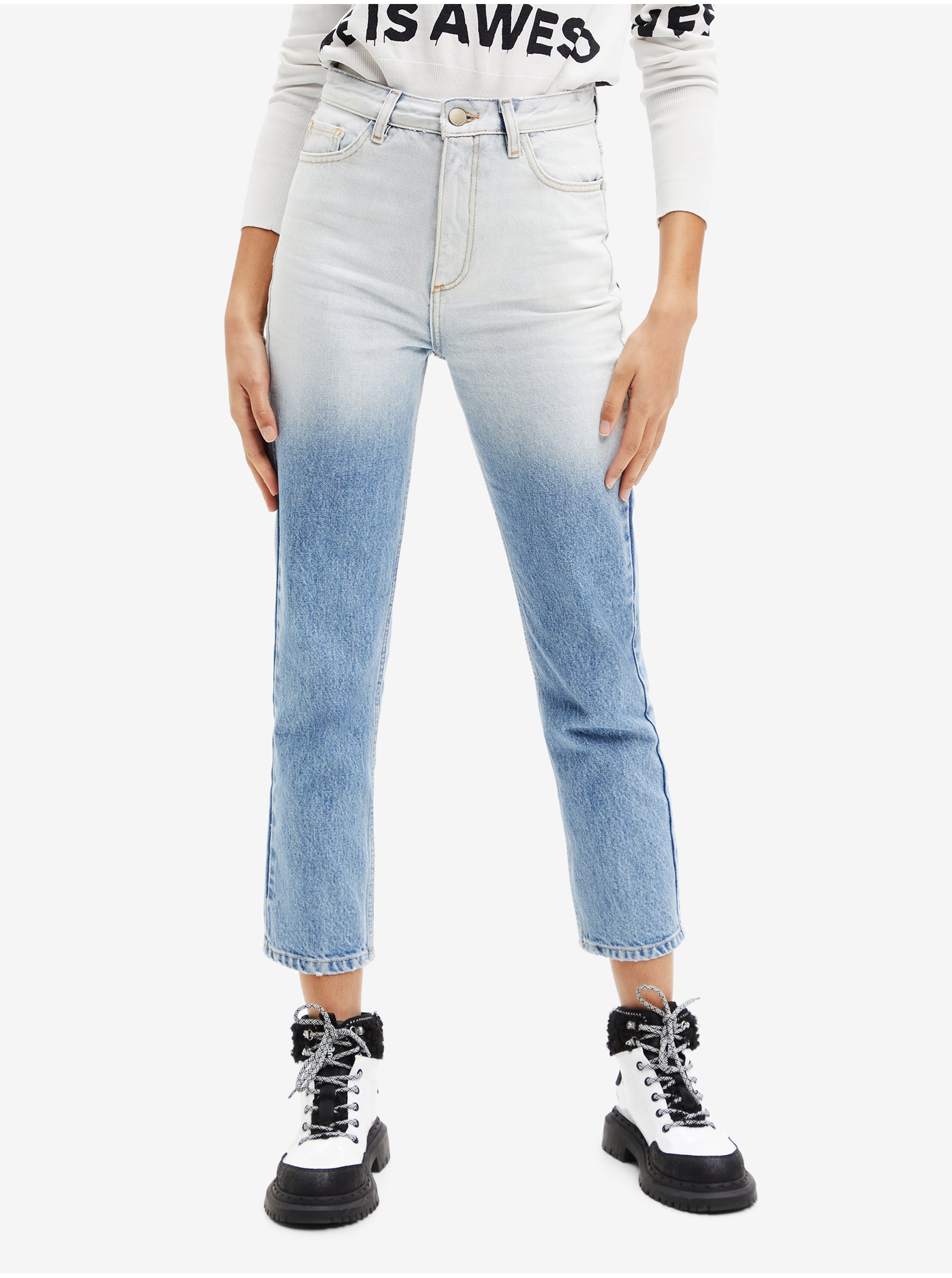 Light blue womens straight jeans Desigual Res - Women