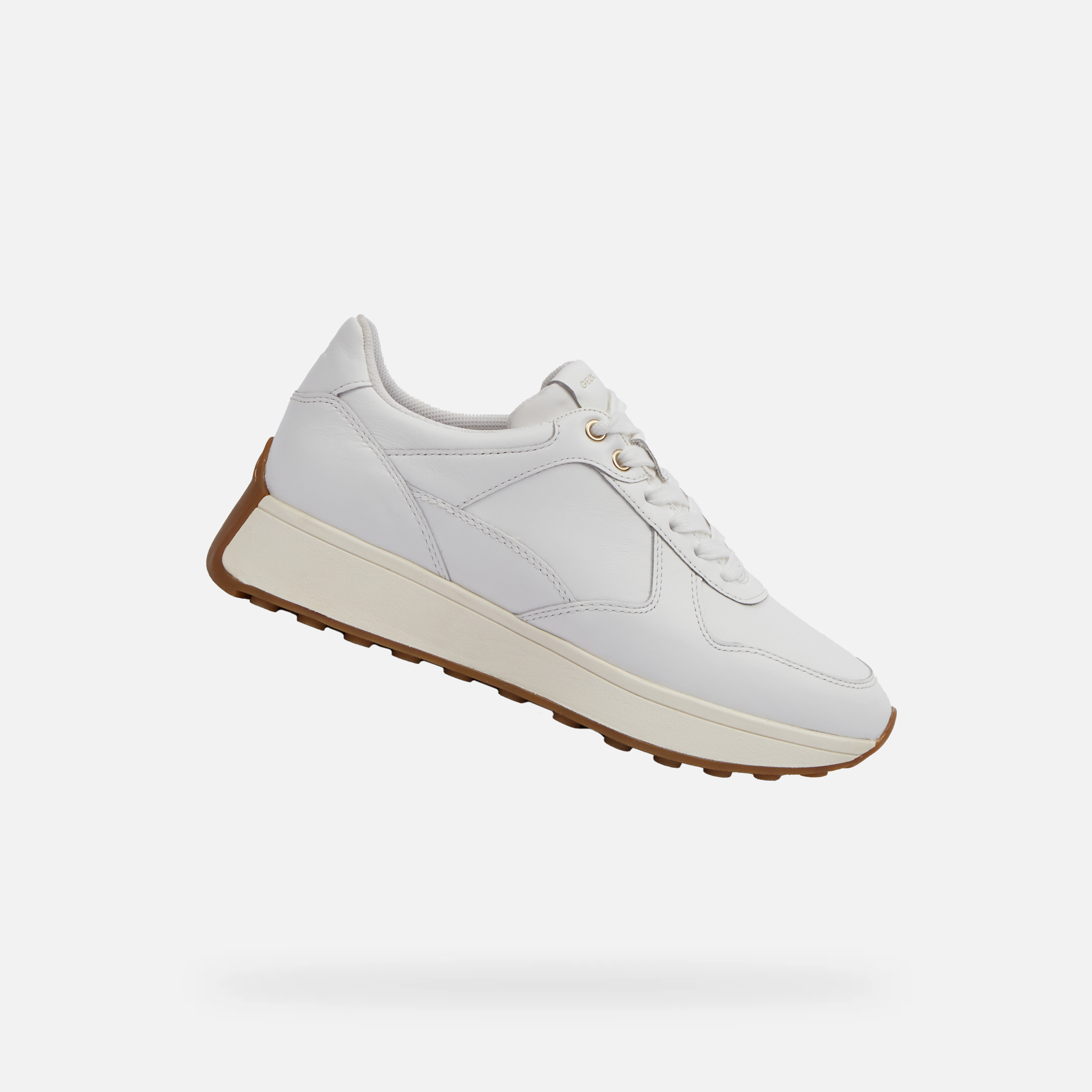 White womens sneakers Geox Amabel - Womens