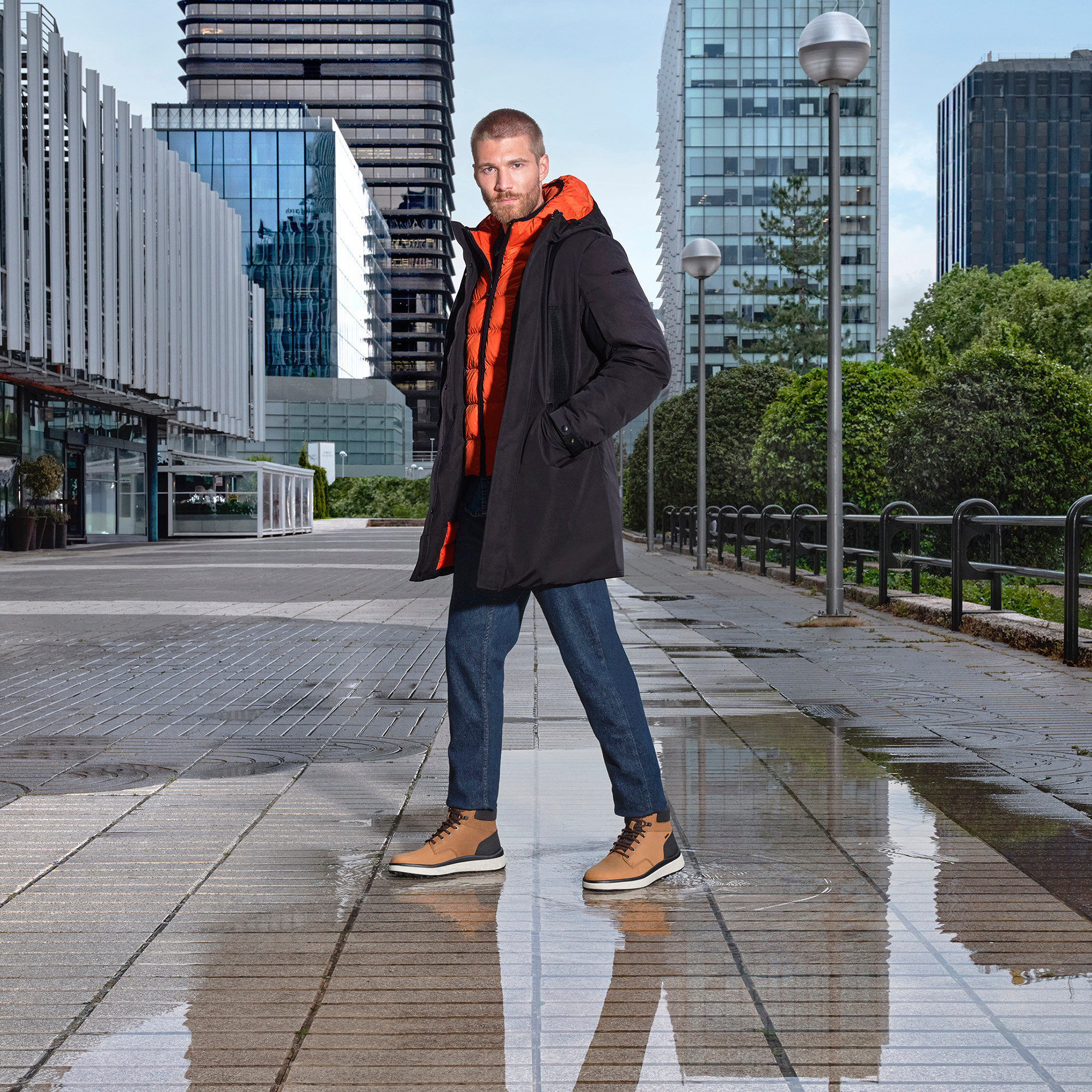 Ghete bărbătești Geox Granito maro deschis