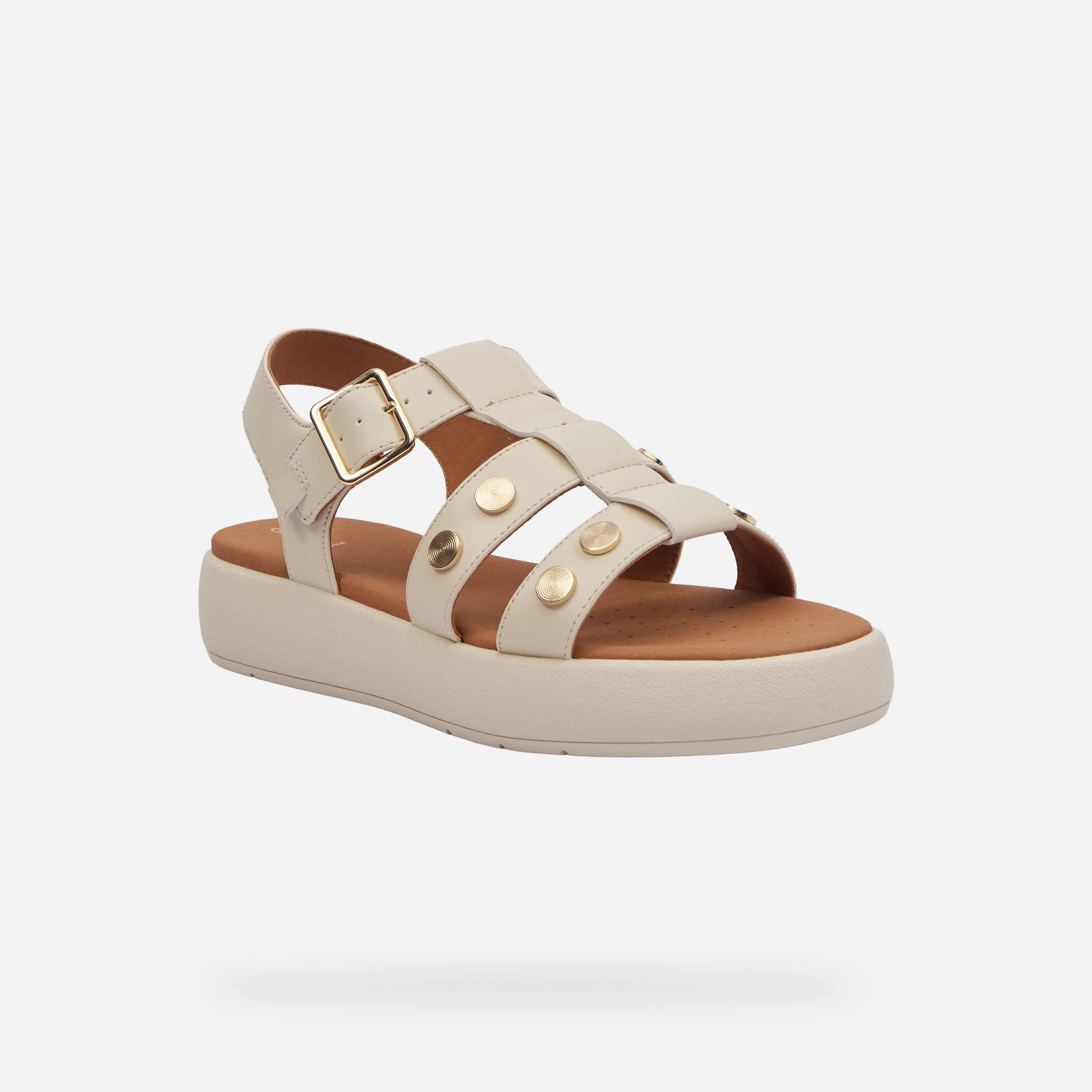 Cream women's sandals Geox Camalei - Women's