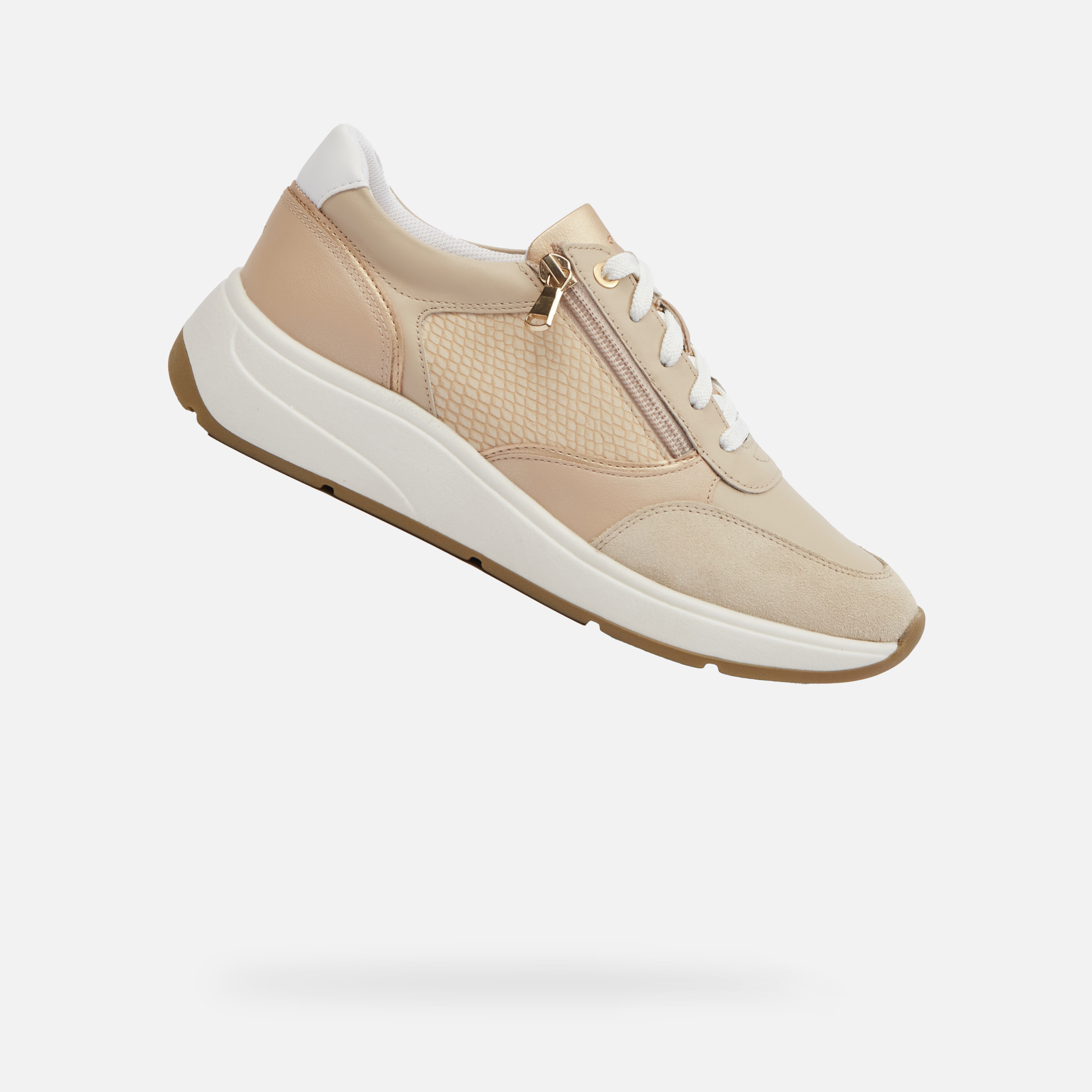 Beige womens sneakers Geox Cristael - Womens