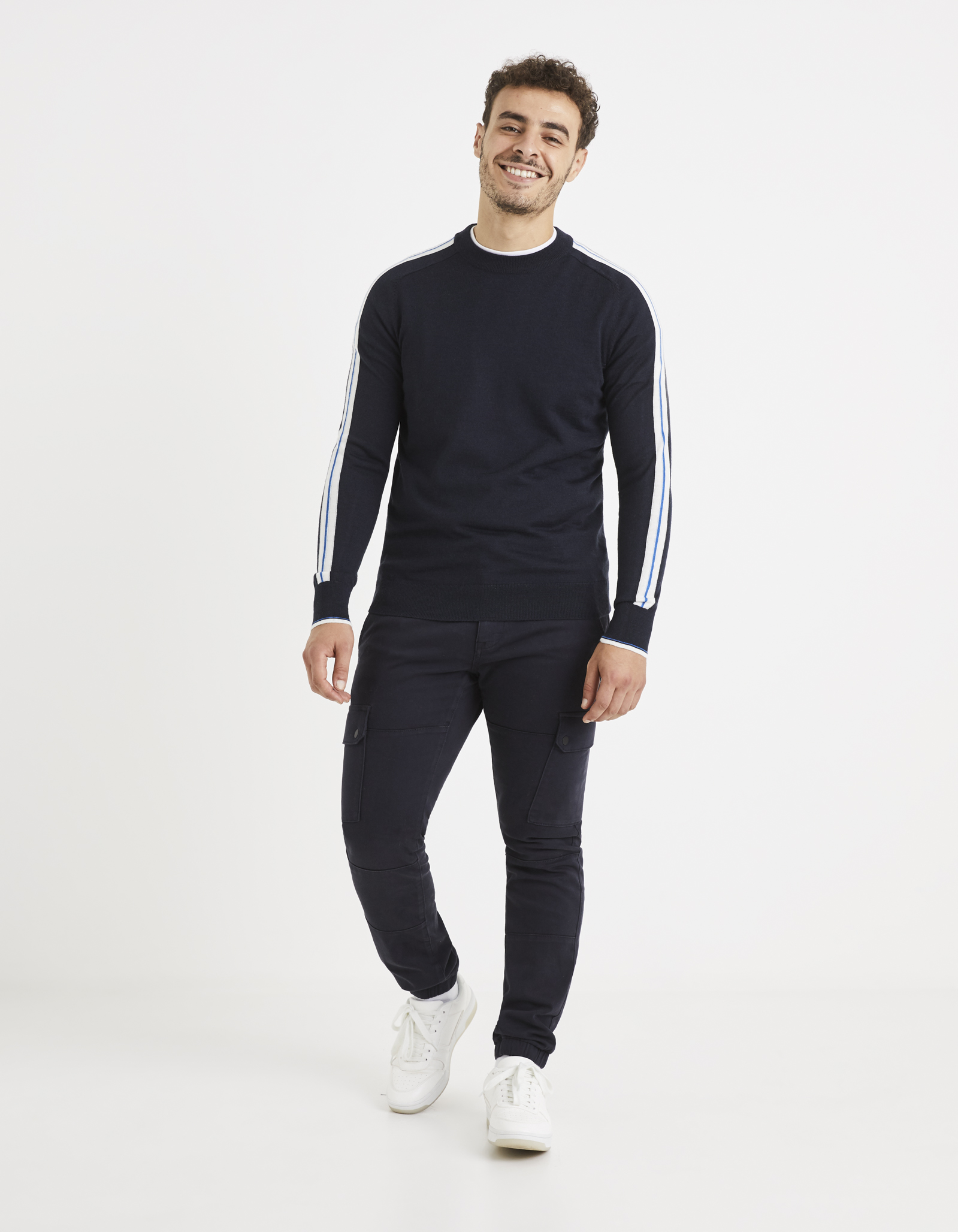 Pulovere pentru barbati Celio - albastru inchis