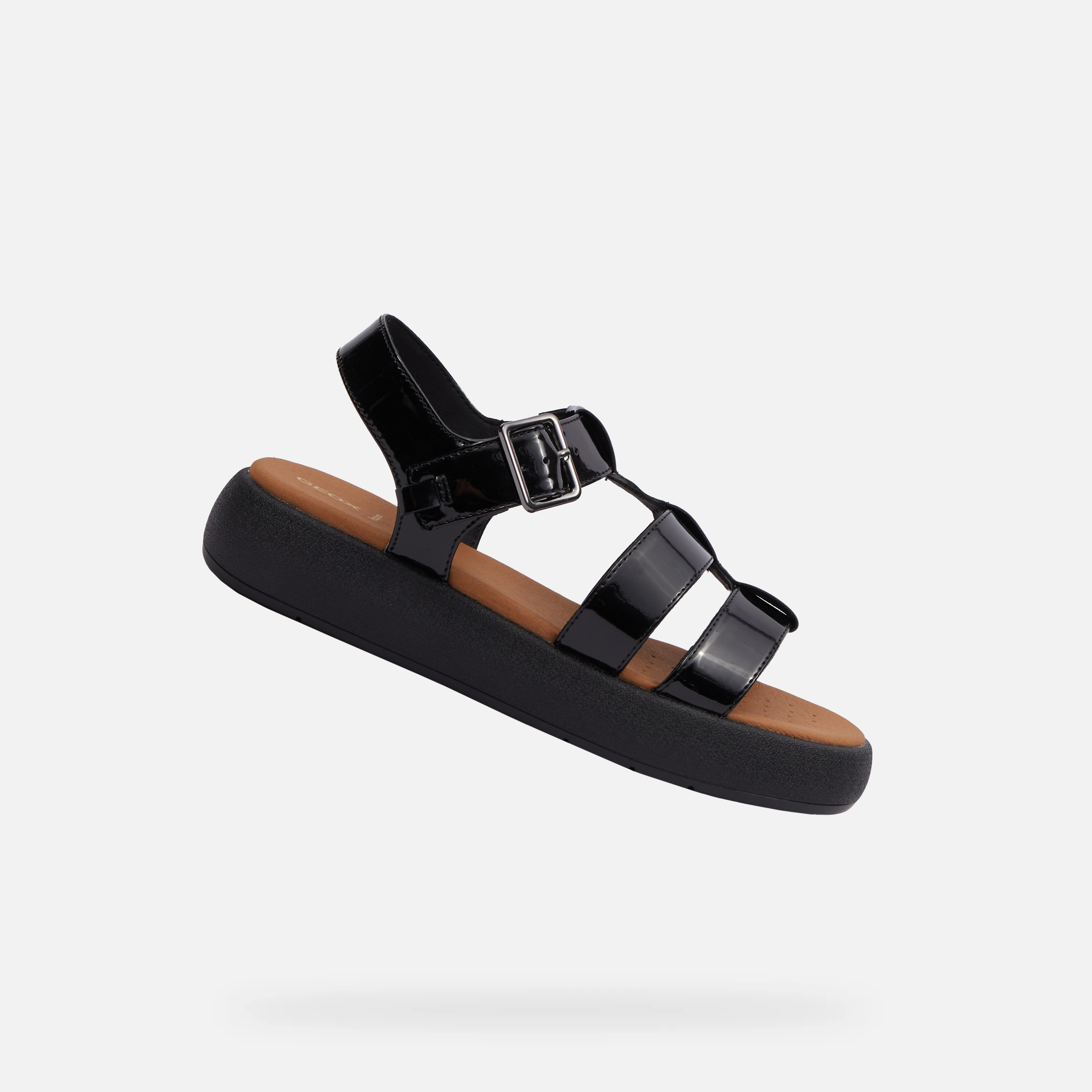 Black womens sandals Geox Camalei - Womens