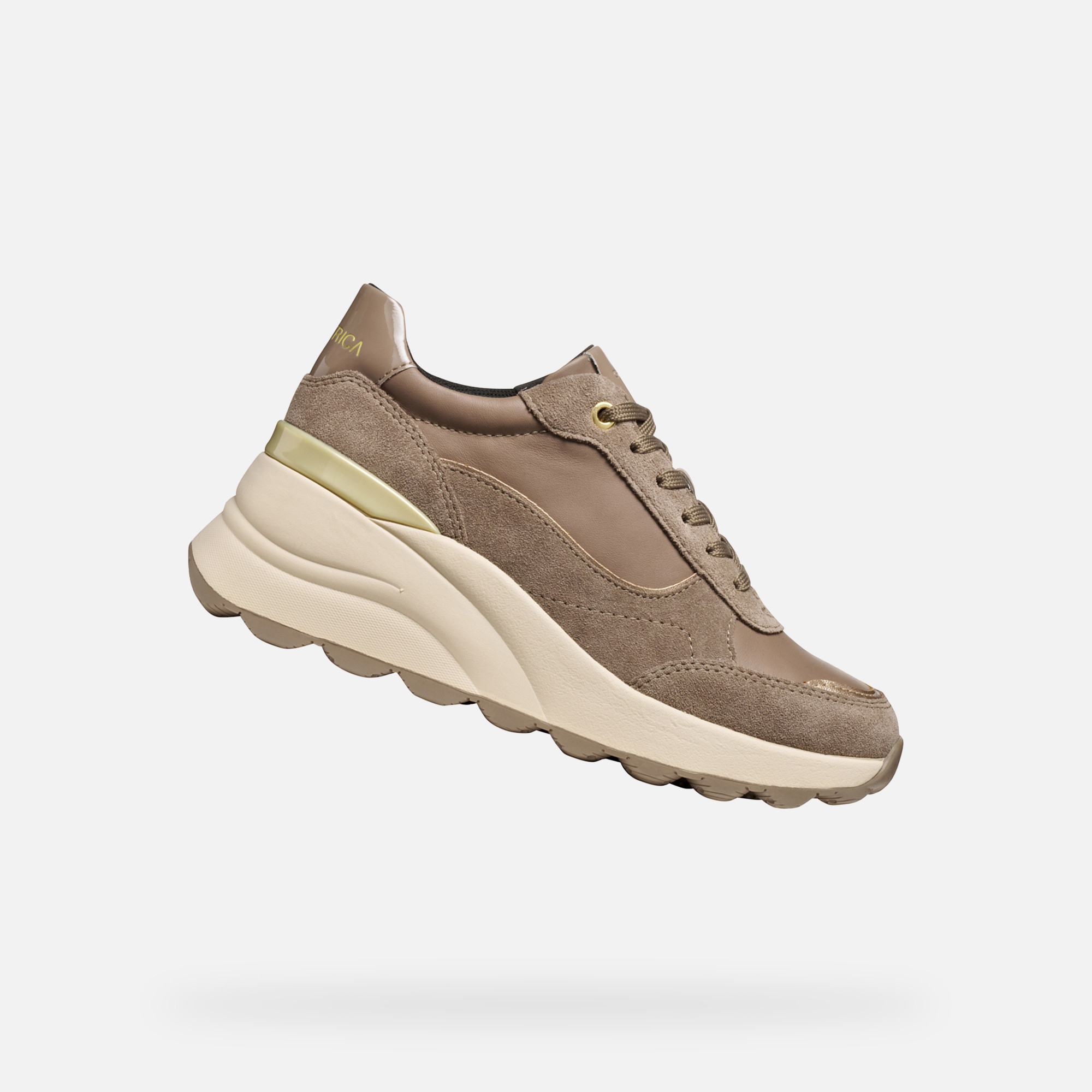 Beige womens sneakers Geox Spherica EC13 - Womens