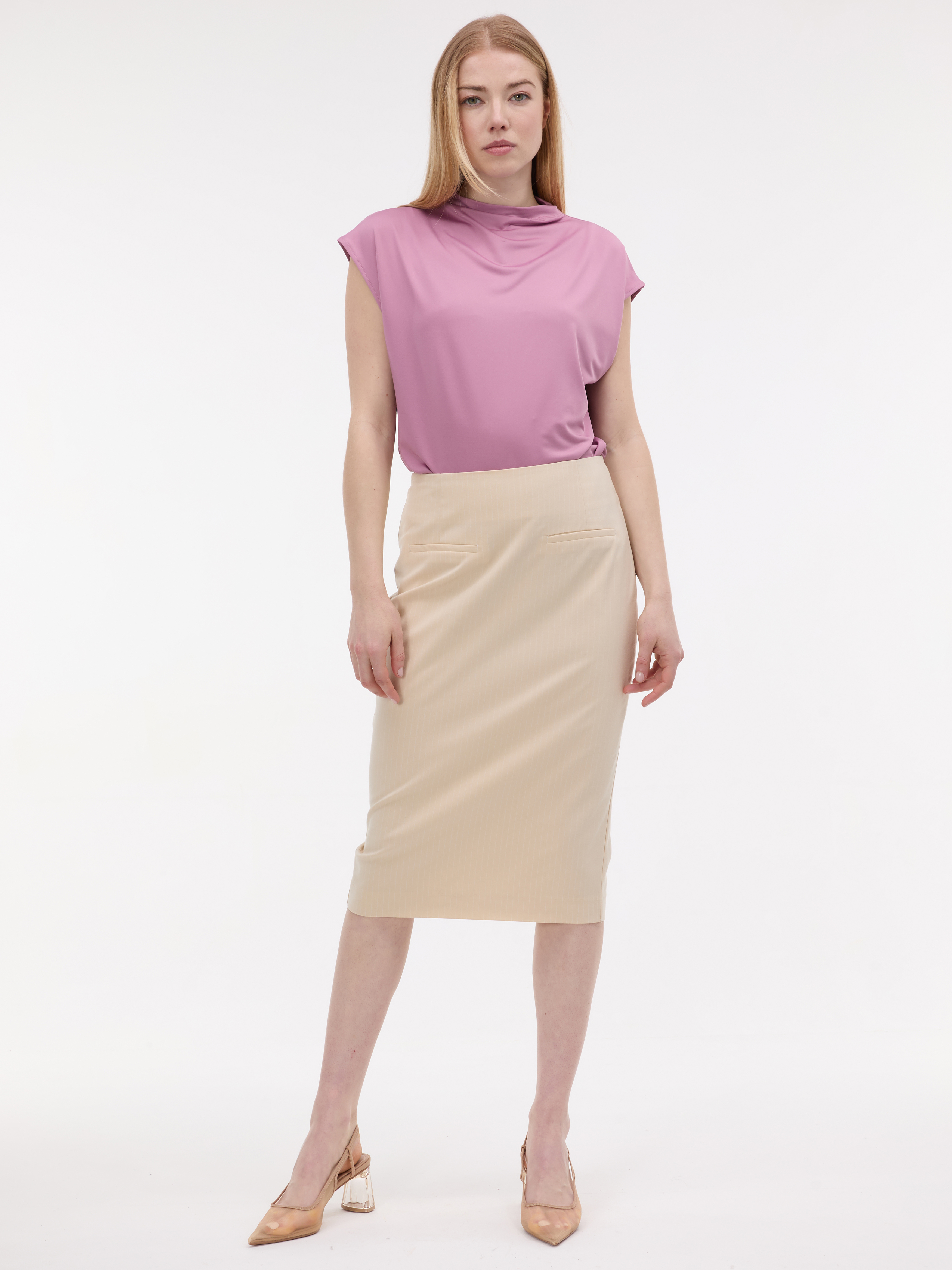 Krémová pouzdrová sukně ORSAY