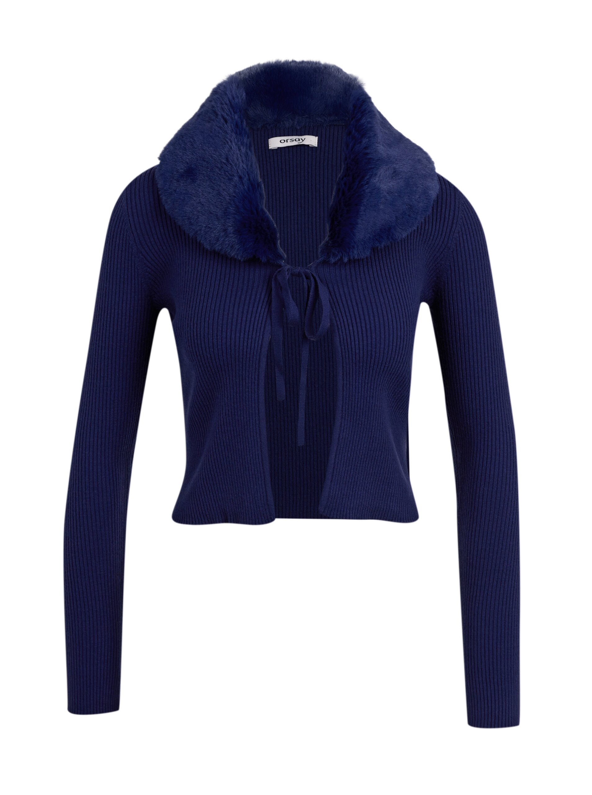 Orsay Blue women's cardigan with faux fur - Women