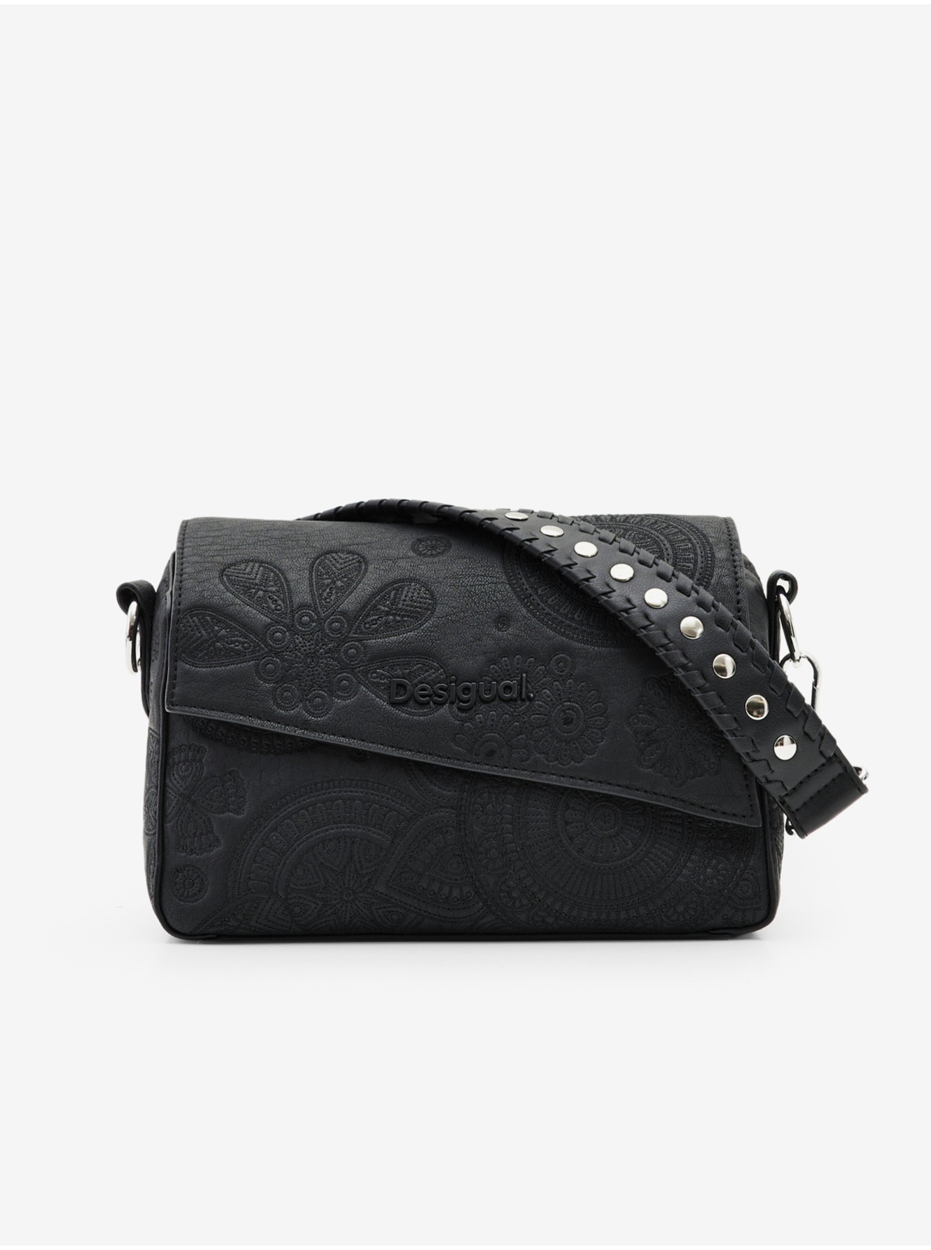 Black Women Patterned Crossbody Handbag Desigual Dejavu Phuket Mini - Women