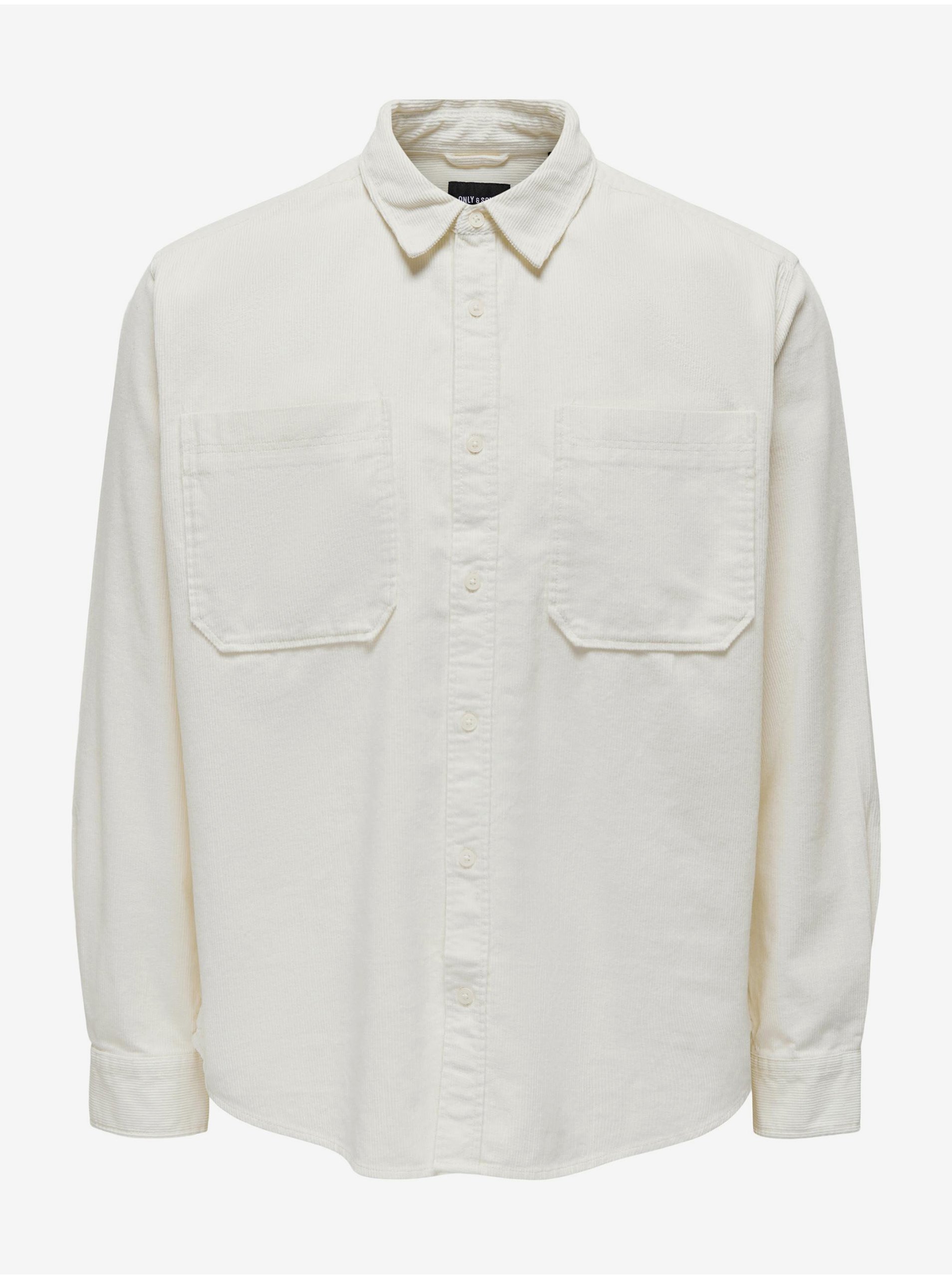 Jachete subtire pentru barbati ONLY & SONS - crem
