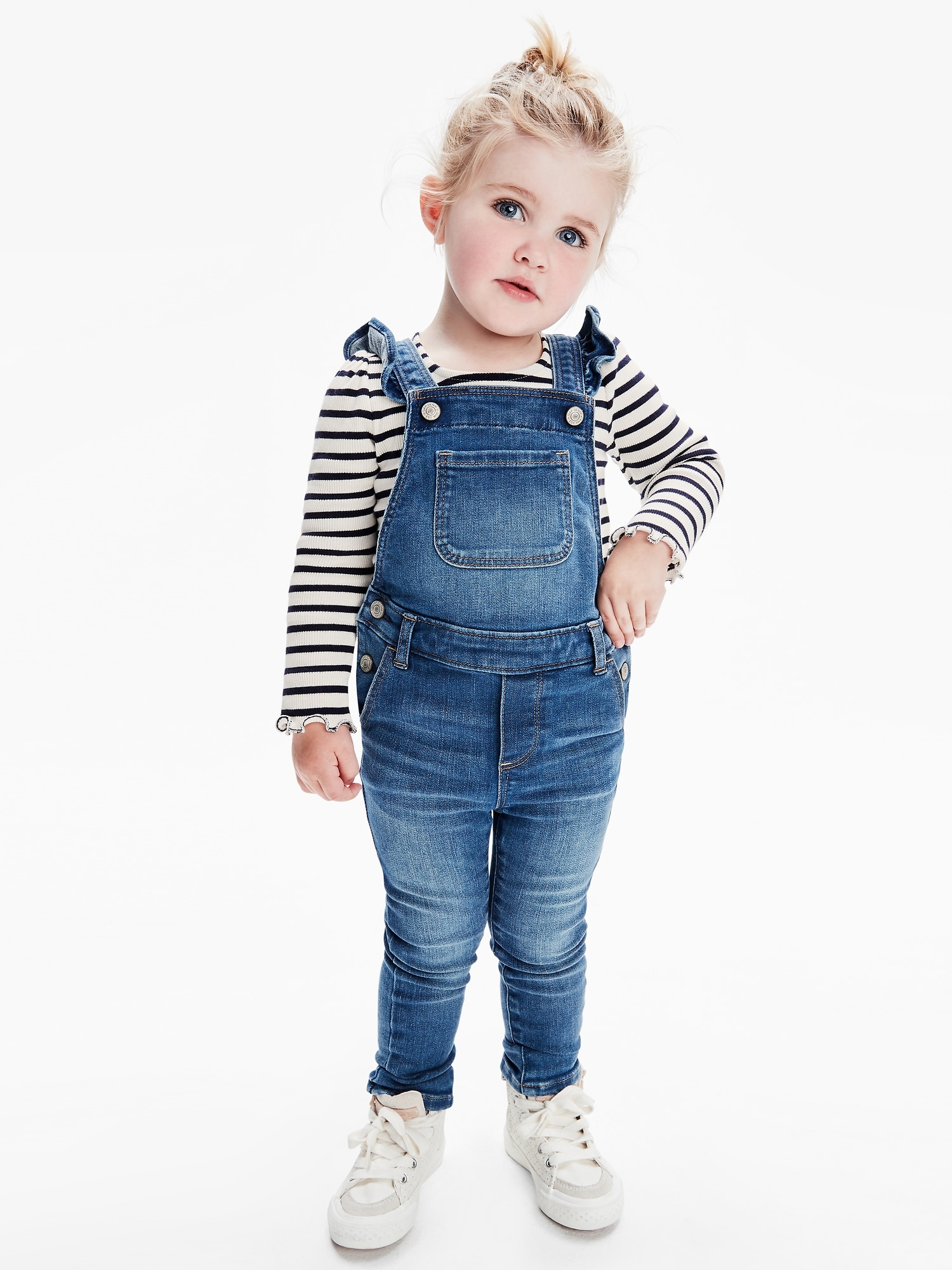 GAP Dětské Džíny S Laclem Ruffle Skinny Kombinezon Z Washwell