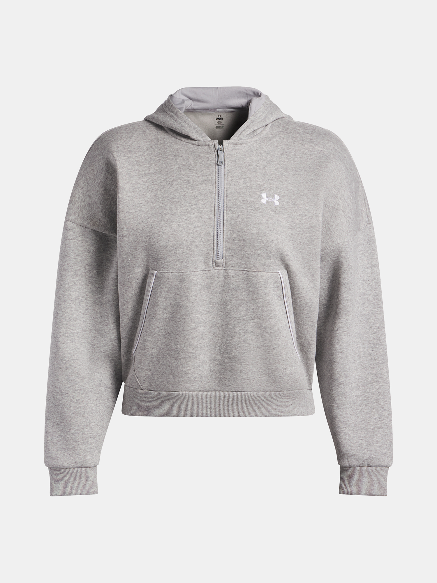 Under Armour Rival Flc Piped HZ Hoodie-GRY - Women's Sweatshirt
