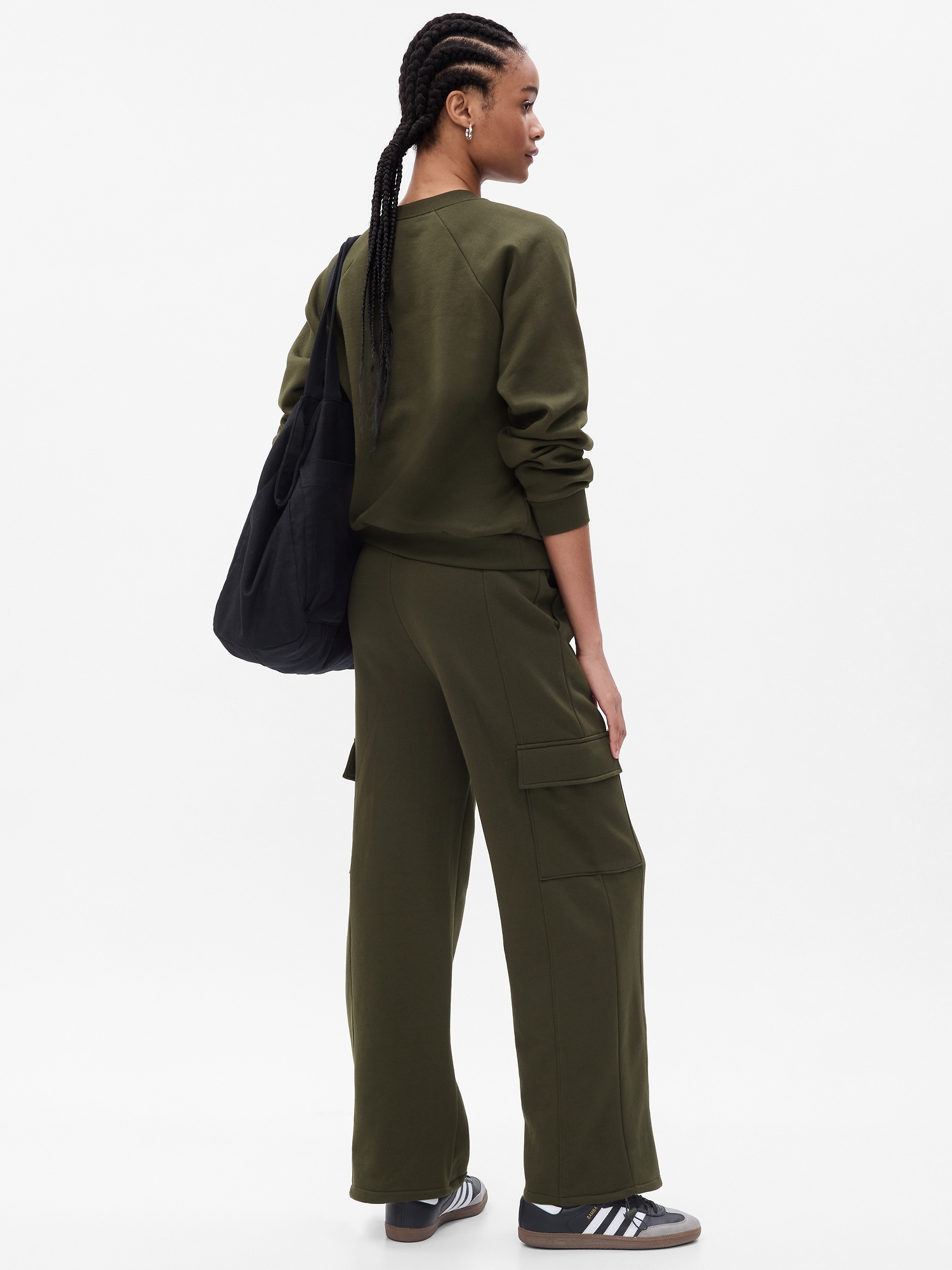 Pantaloni sport pentru femei GAP - verde inchis