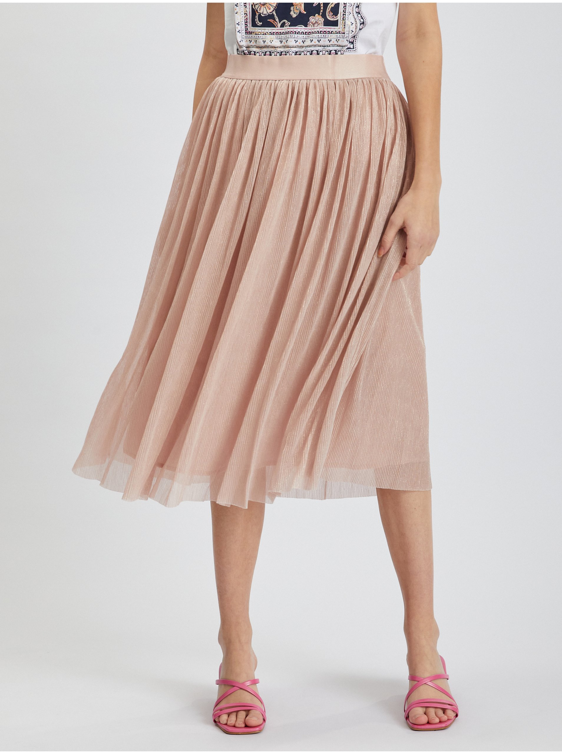 Levně Orsay Světle růžová dámská plisovaná sukně - Dámské
