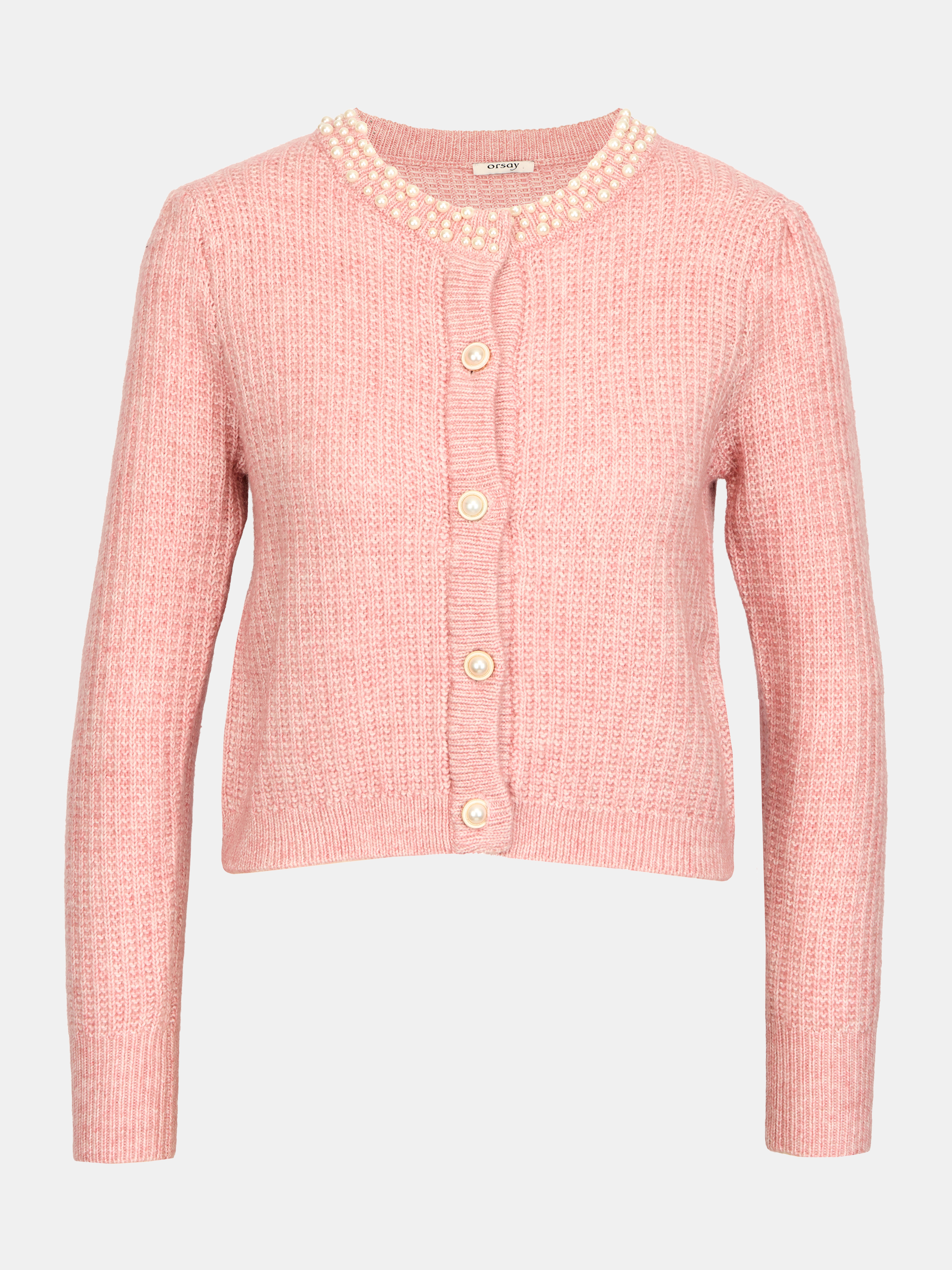 Světle růžový dámský cardigan s aplikací ORSAY