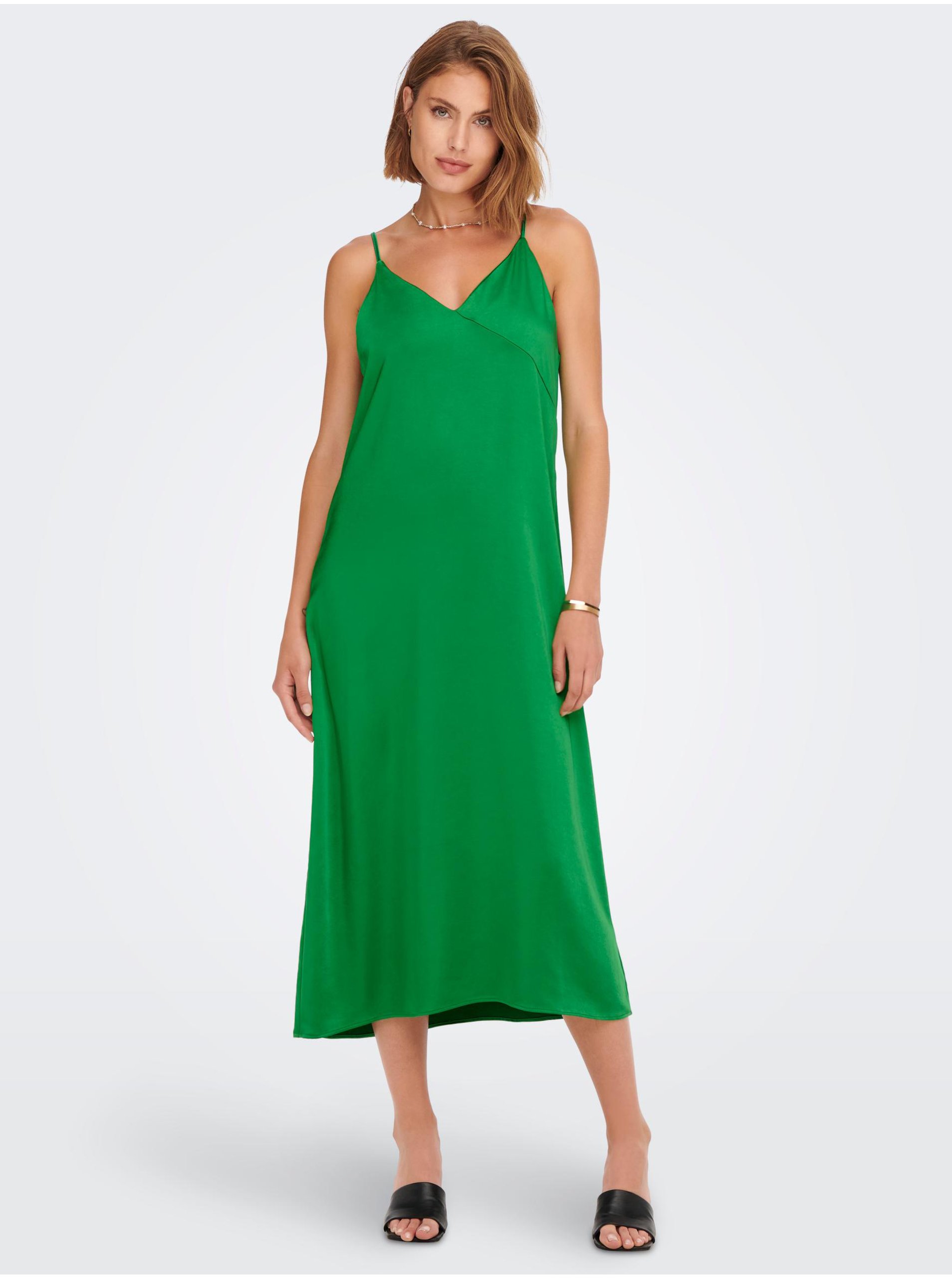 Green Ladies Satin Midishdresses for hangers ONLY Cosmo - Women