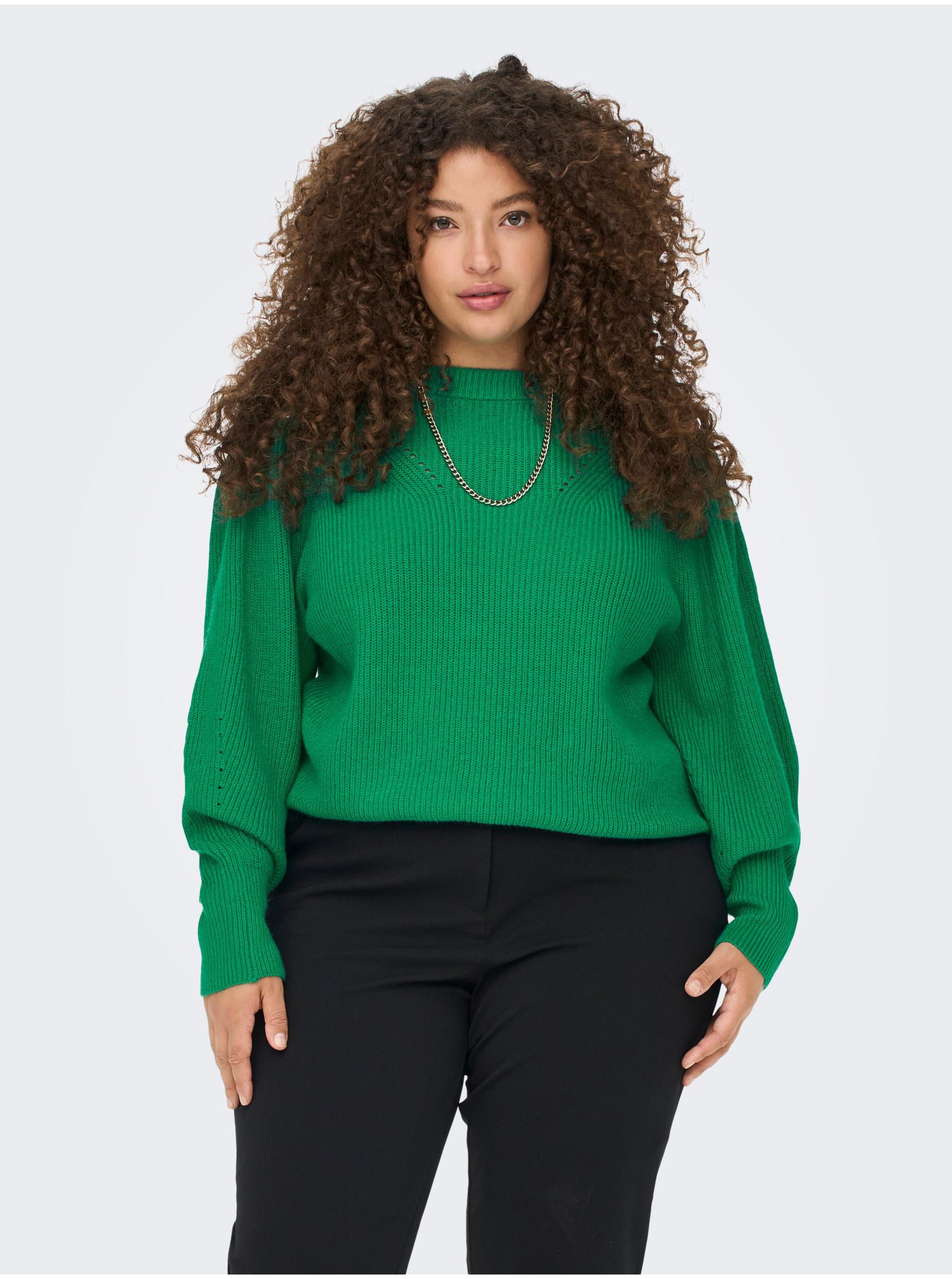 Green ribbed sweater ONLY CARMAKOMA Fia Women