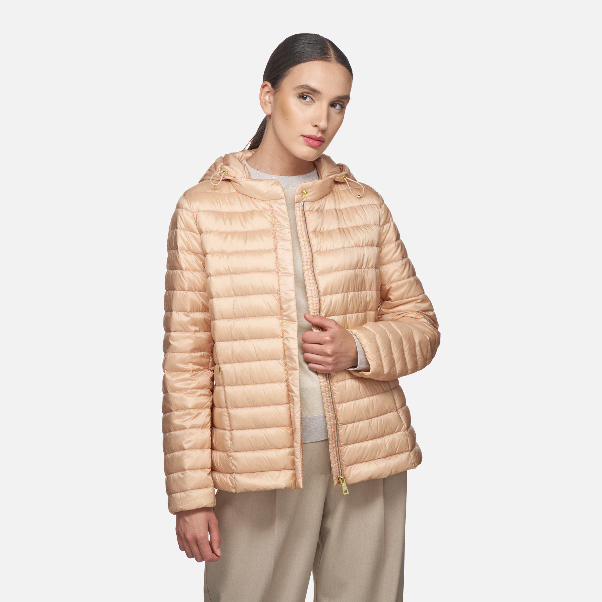 Pink women's down jacket Geox Jaysen - Women's