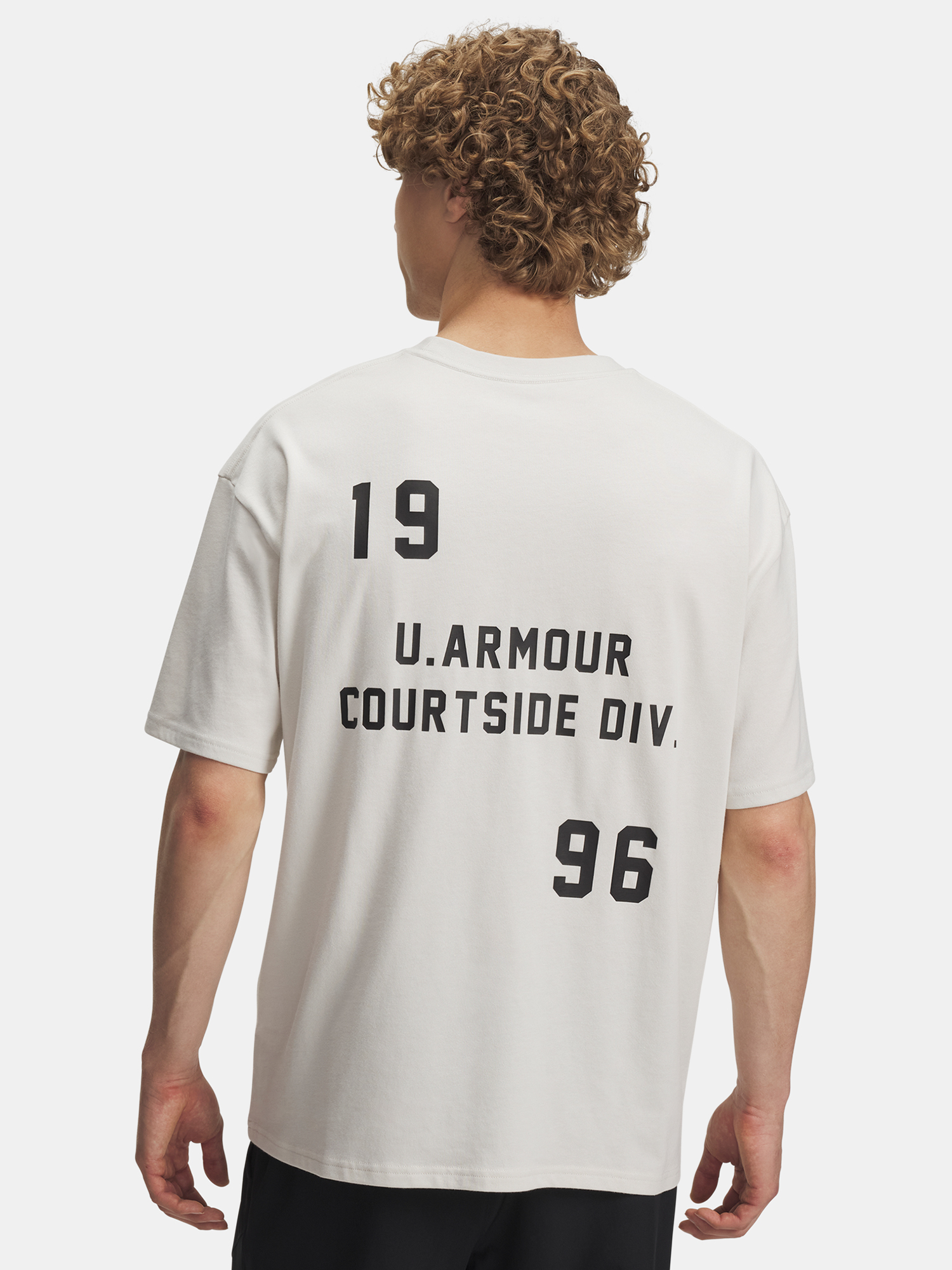 Men's T-shirt Under Armour UA M HWT OS Hoops Courtside-WHT - Men's