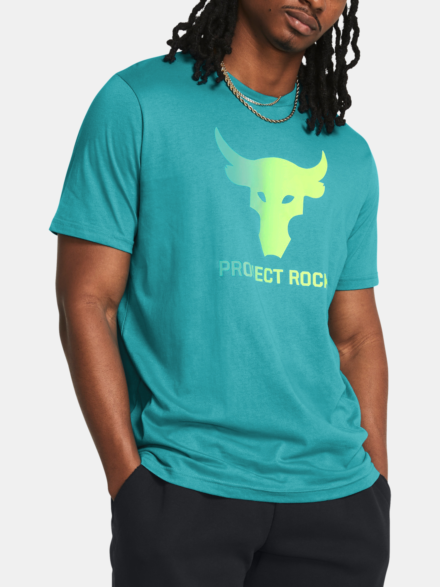 Under Armour Tričko UA Pjt Rck Payoff Graphc SS-BLU - Pánské