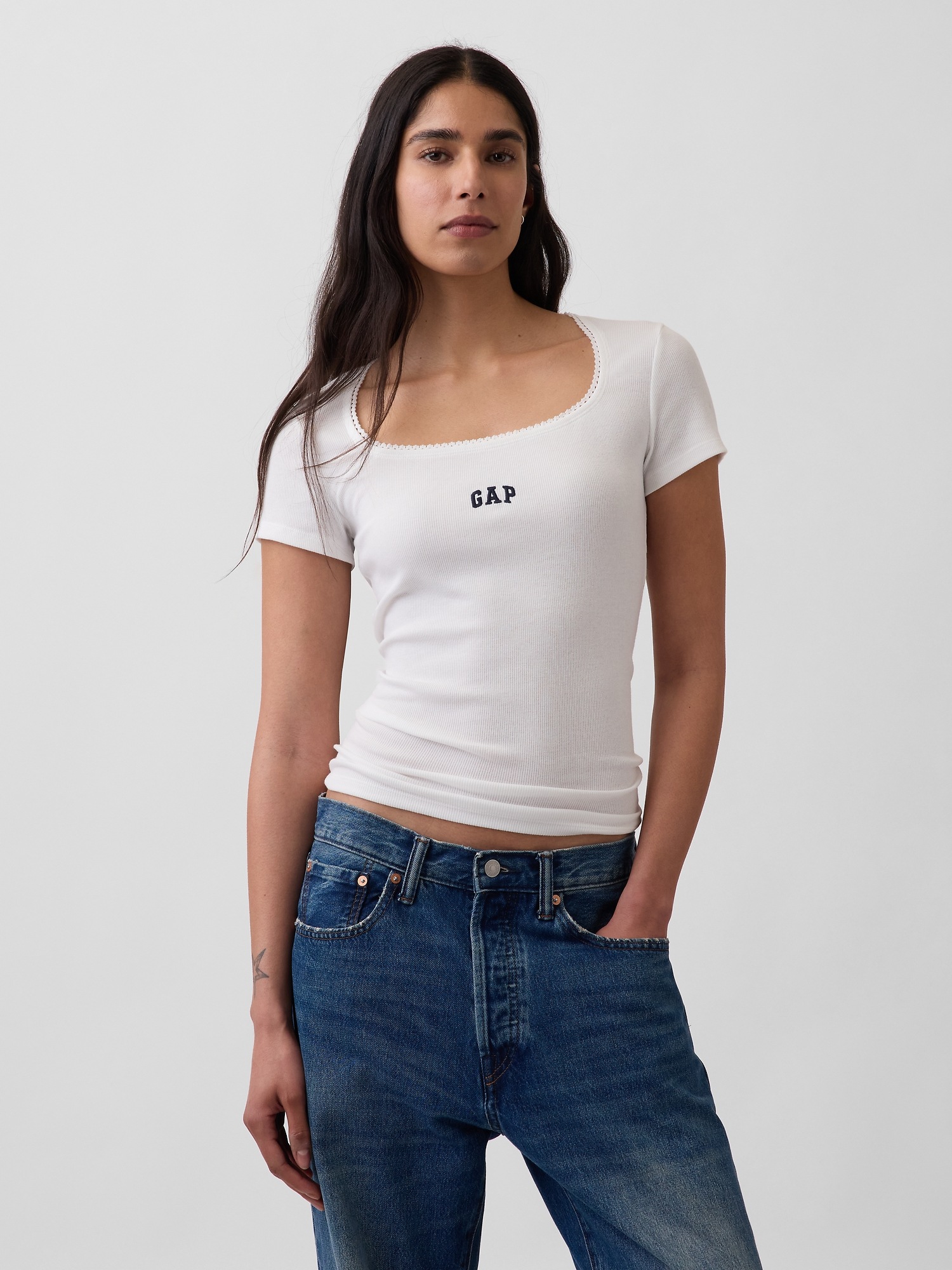 GAP Rebrované tričko s logom