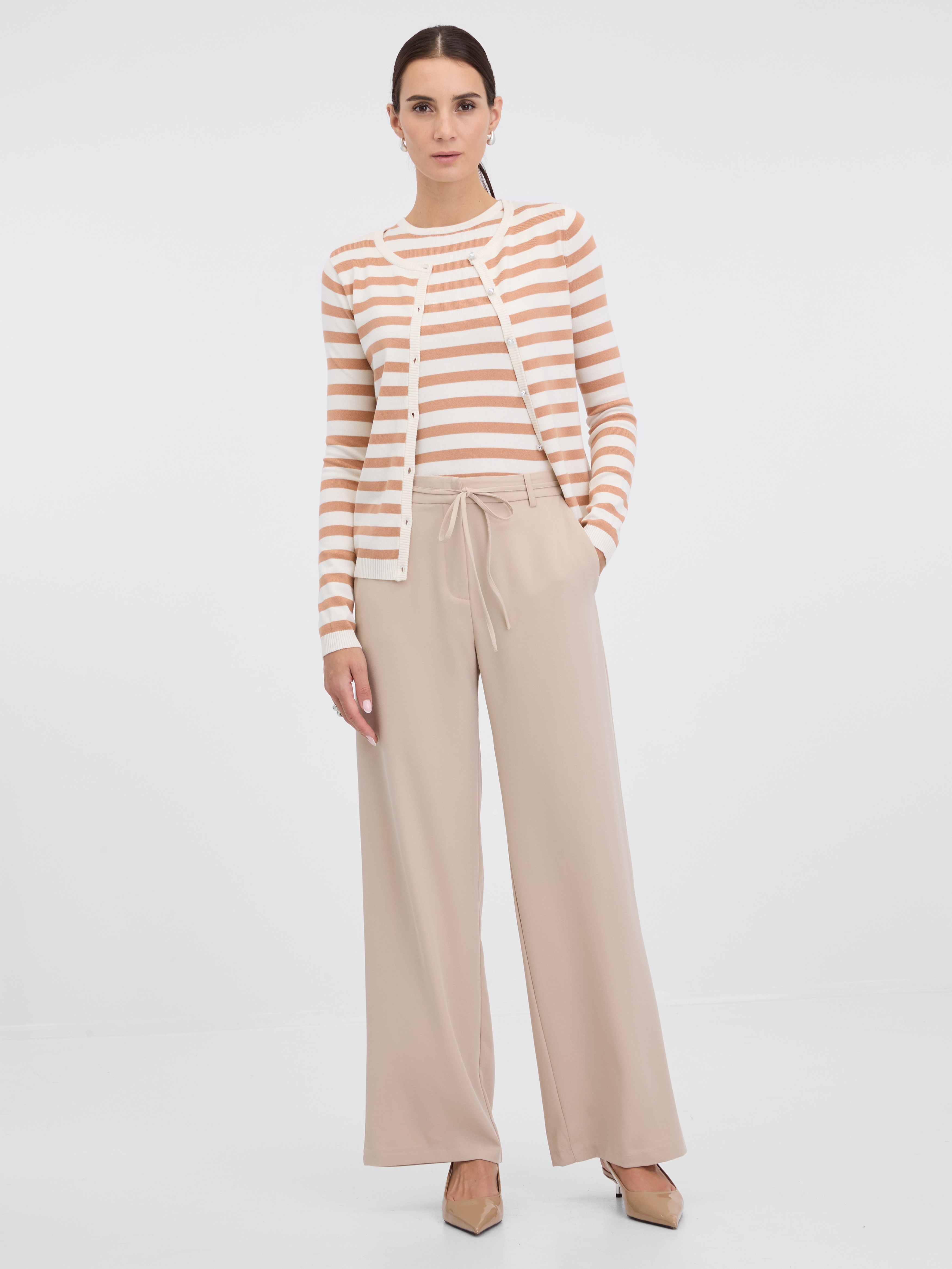 Krémové dámské kalhoty ORSAY