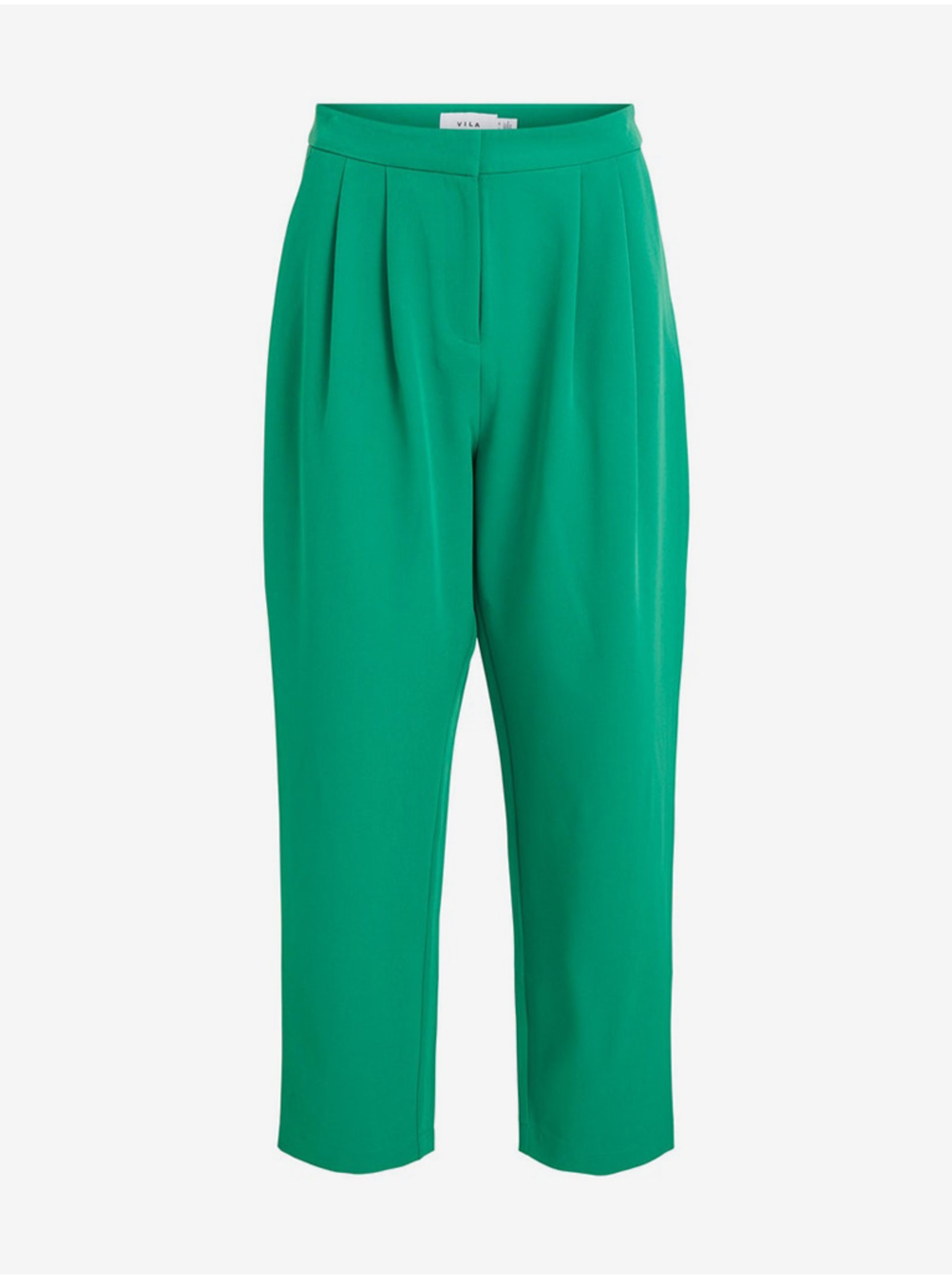 Green Shortened Trousers VILA Ashara - Women