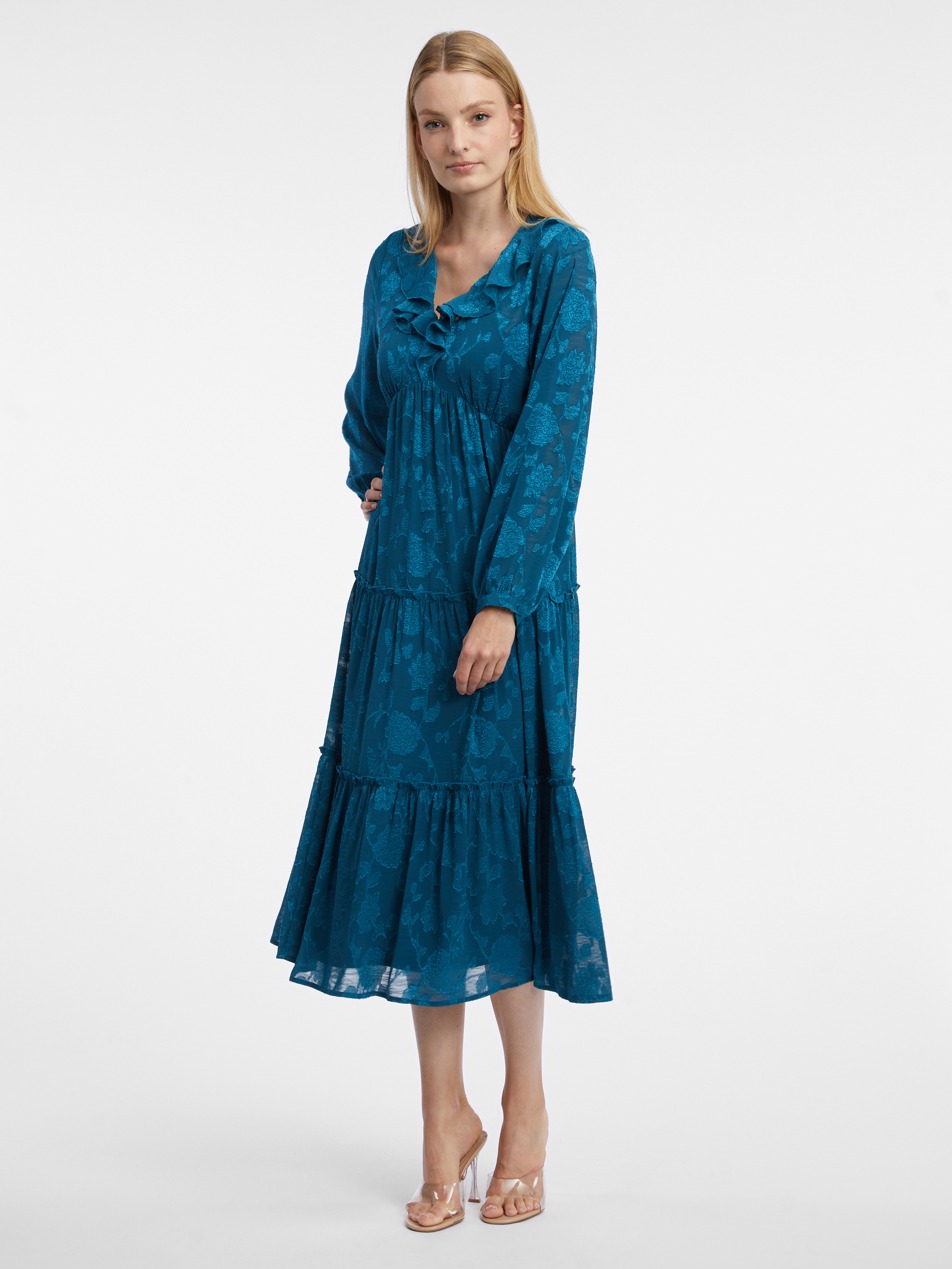 Orsay Blue Women's Floral Midi Dress - Women's