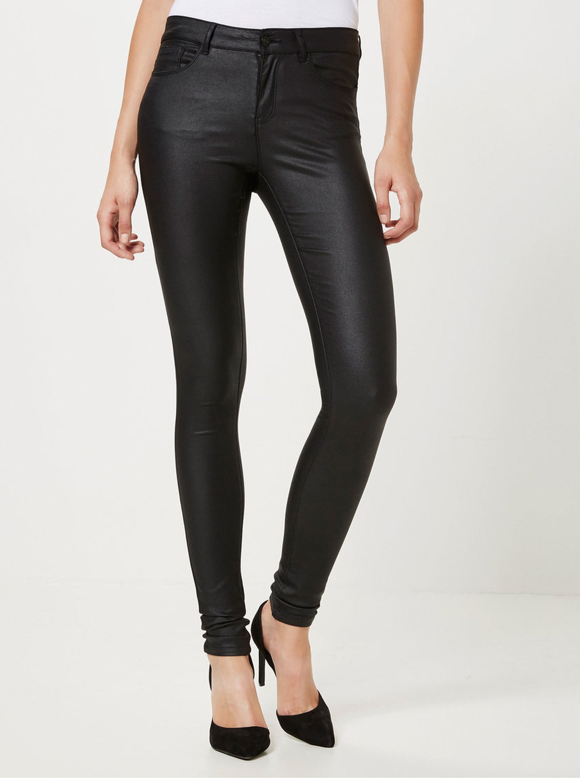 Černé slim fit kalhoty VERO MODA Seven - Dámské