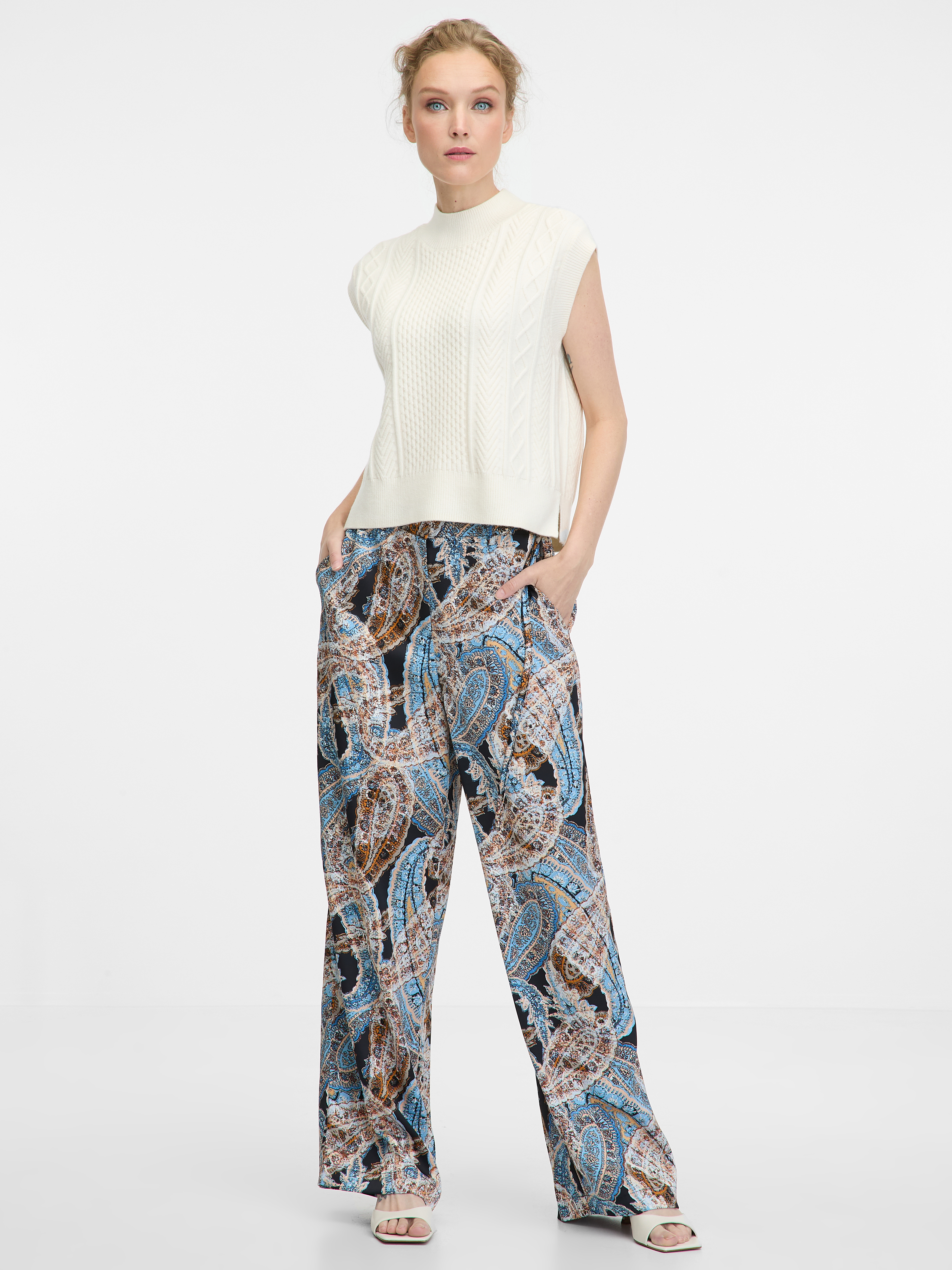 Orsay Blue women's patterned trousers - Women's