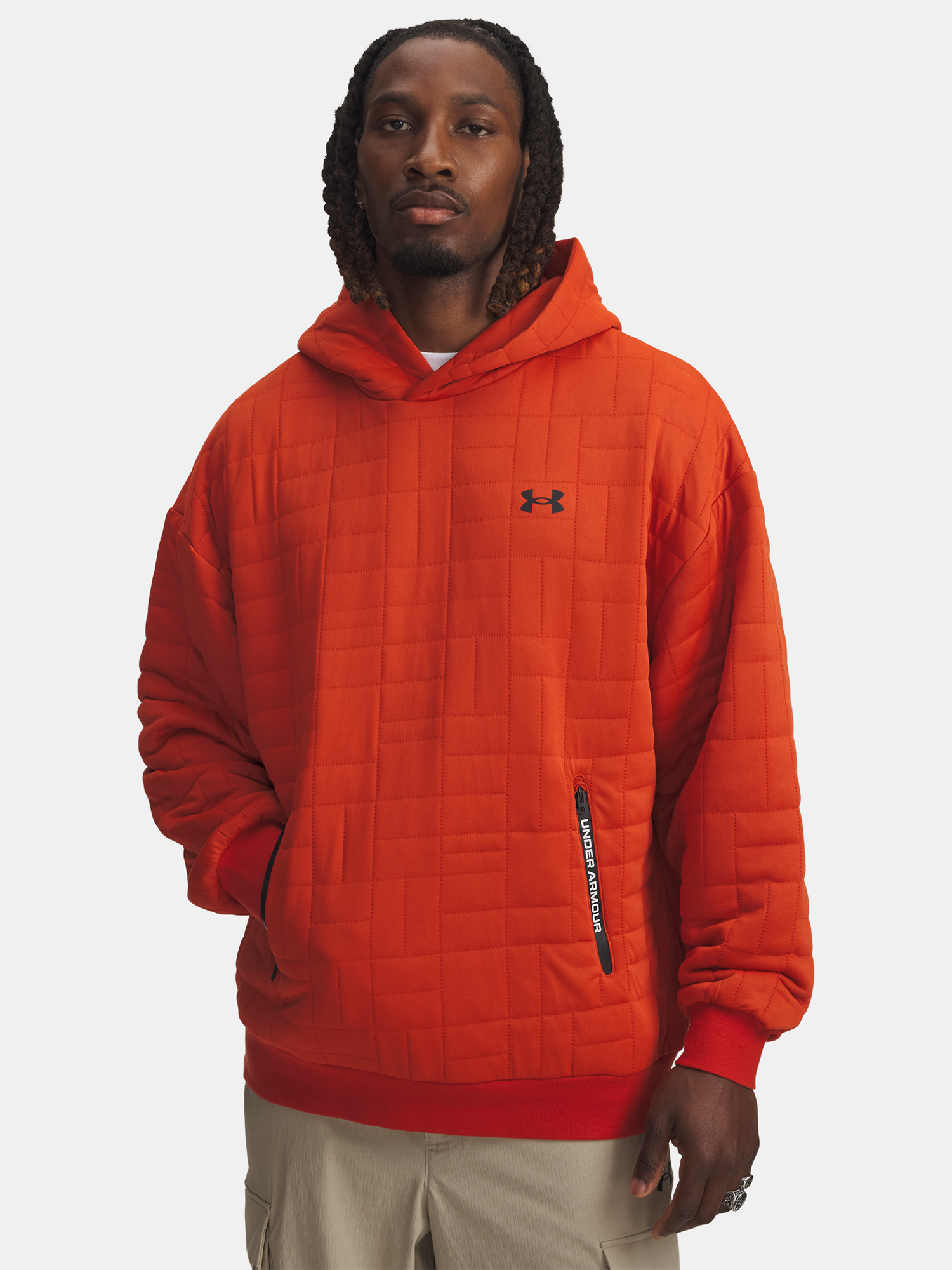 Men's Under Armour UA Unstoppable Flc Txtr Hdy-ORG Sweatshirt - Mens