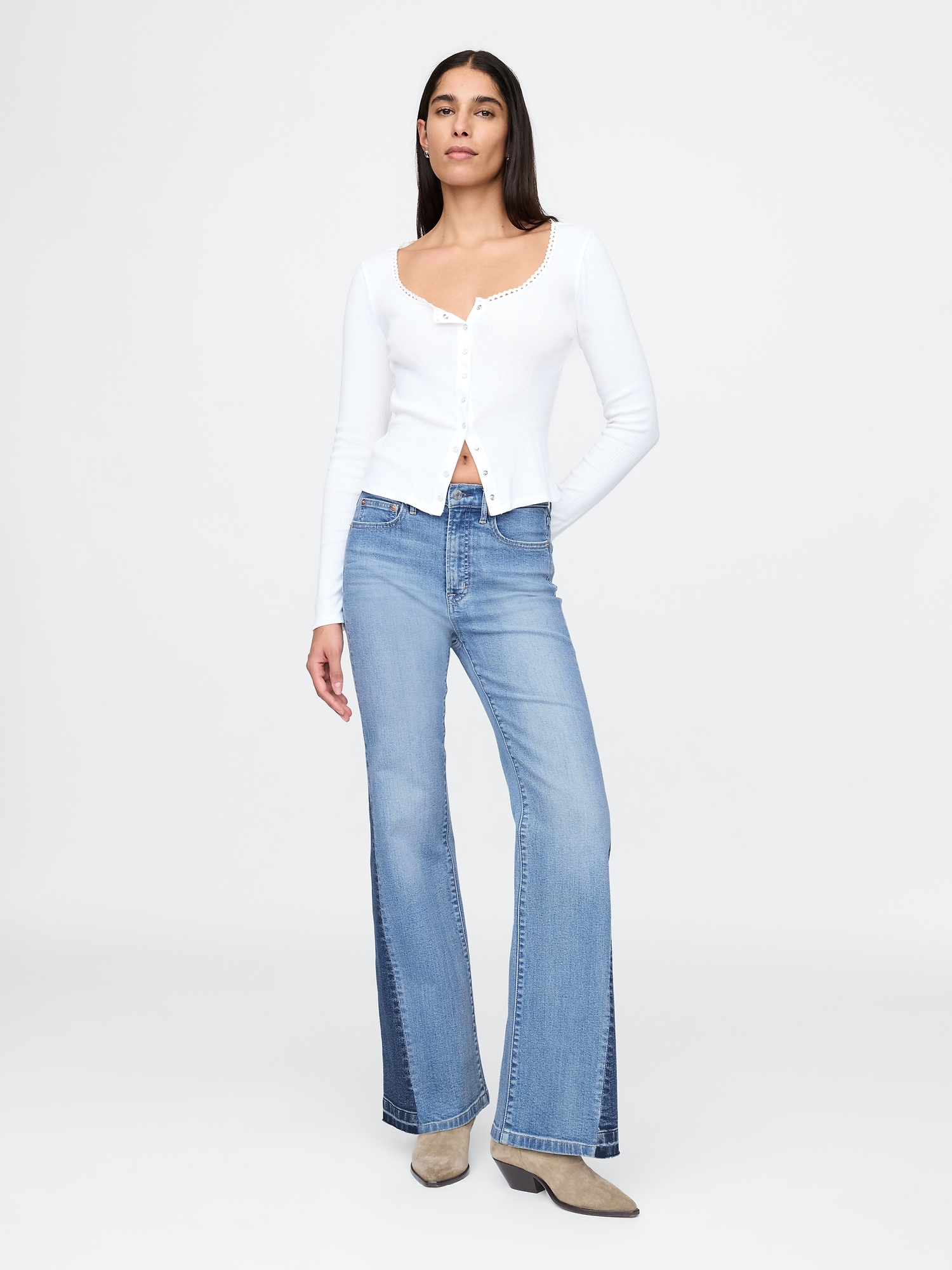 GAP Jeans '70s flare High Rise Patched - Women's