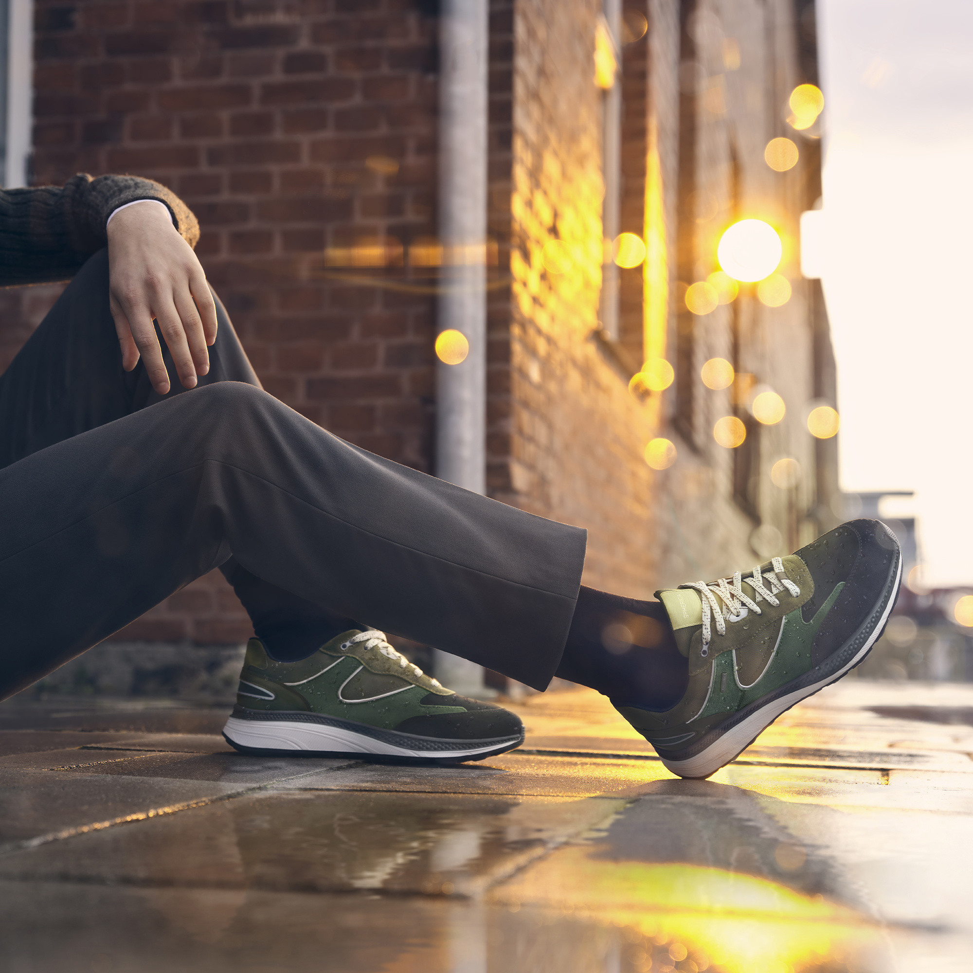 Green Men's Geox Spherica Actif X1 Sneakers - Mens