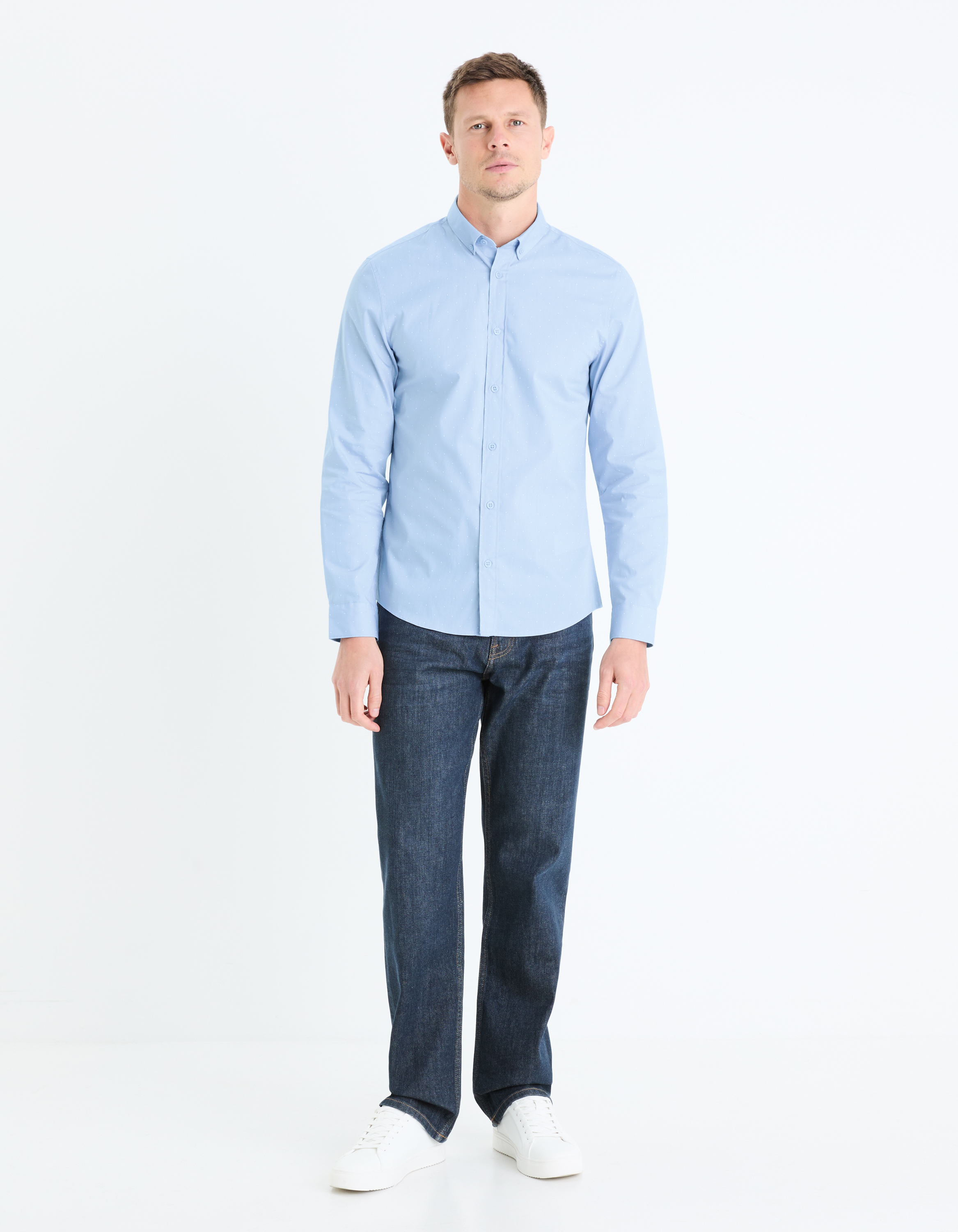 Camasi casual pentru barbati Celio - albastru deschis