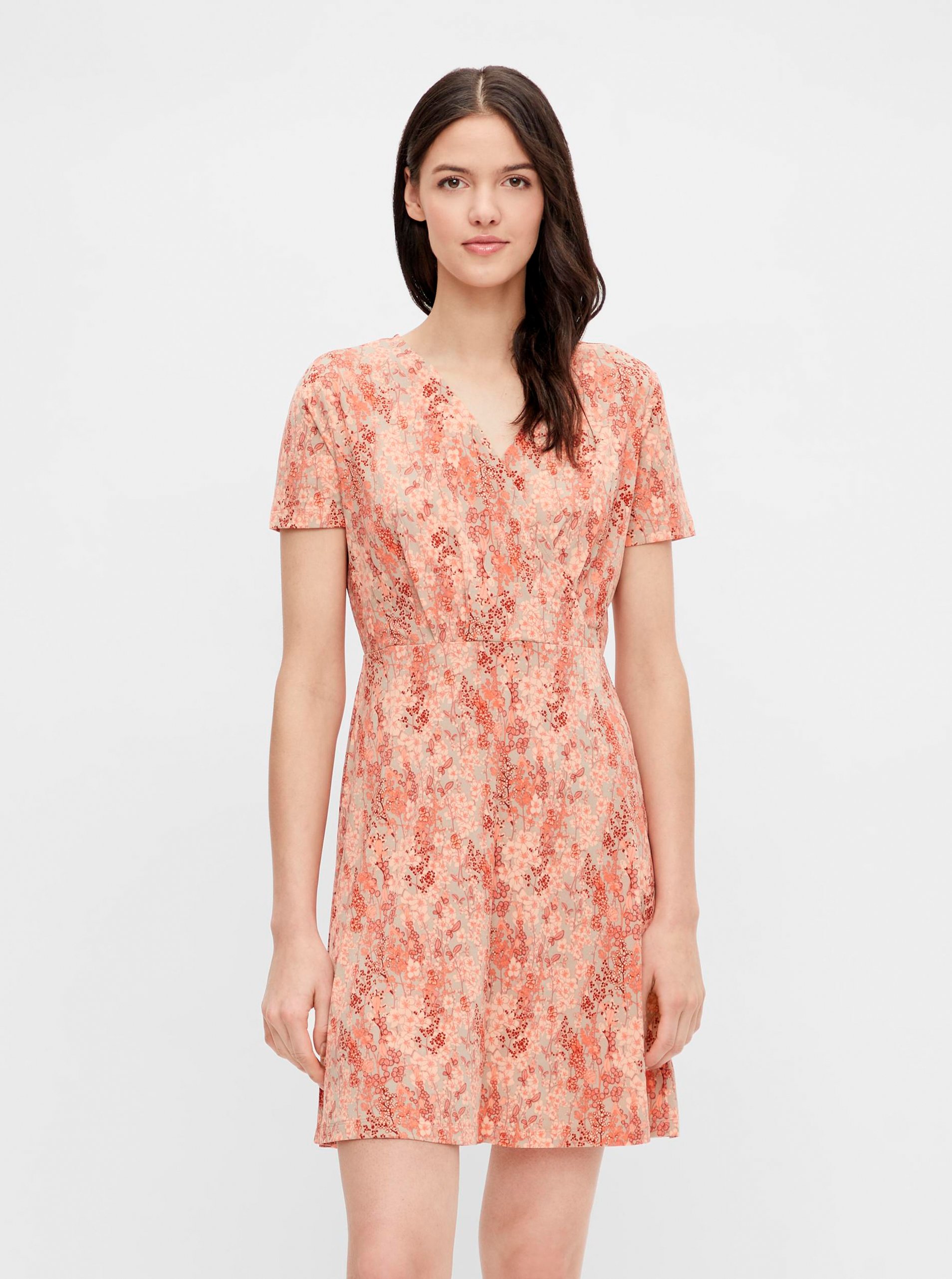 Orange Floral Dress Pieces Emanuelle - Women