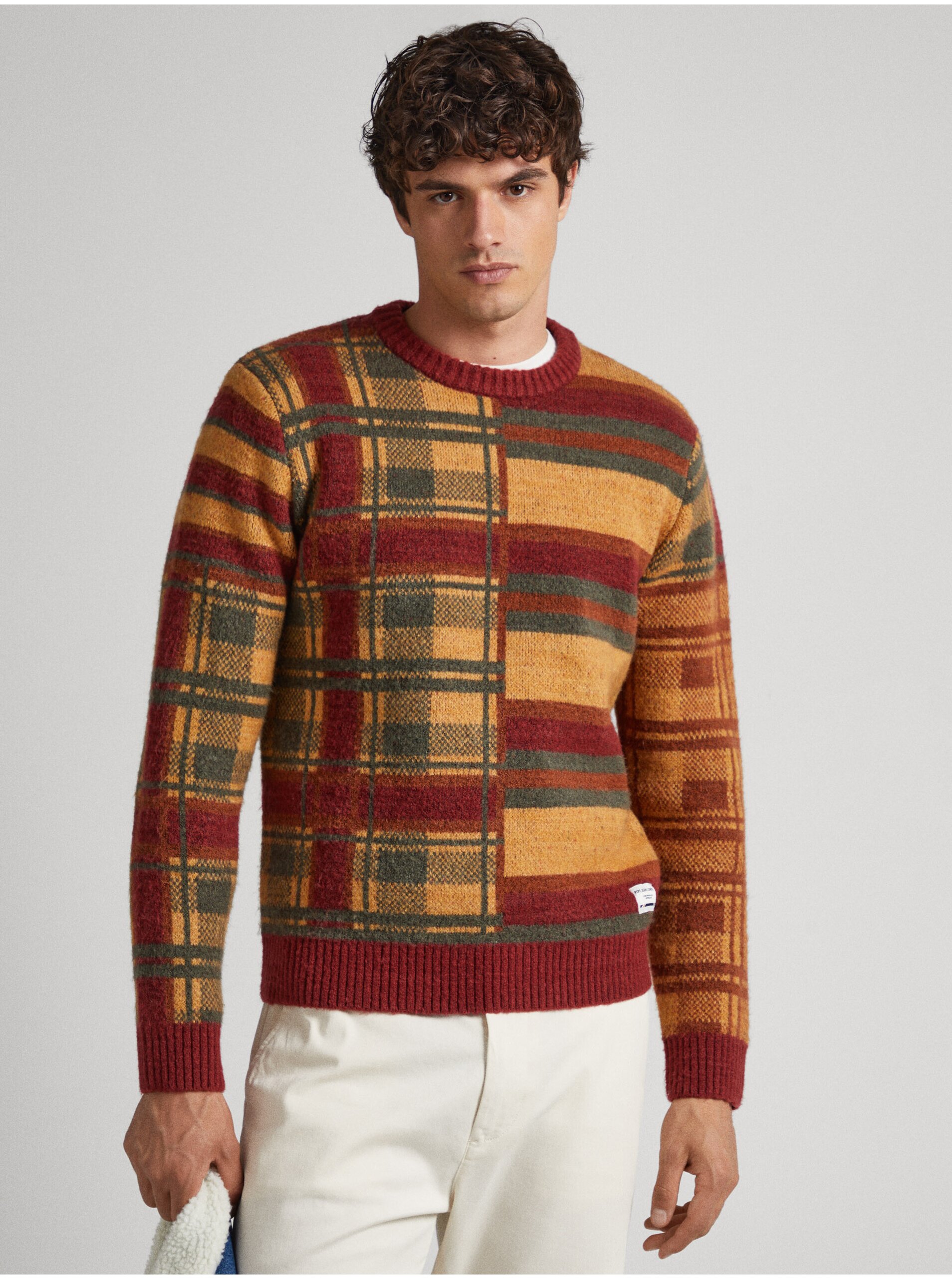 Men's Brick Patterned Sweater Pepe Jeans Stenet - Men's