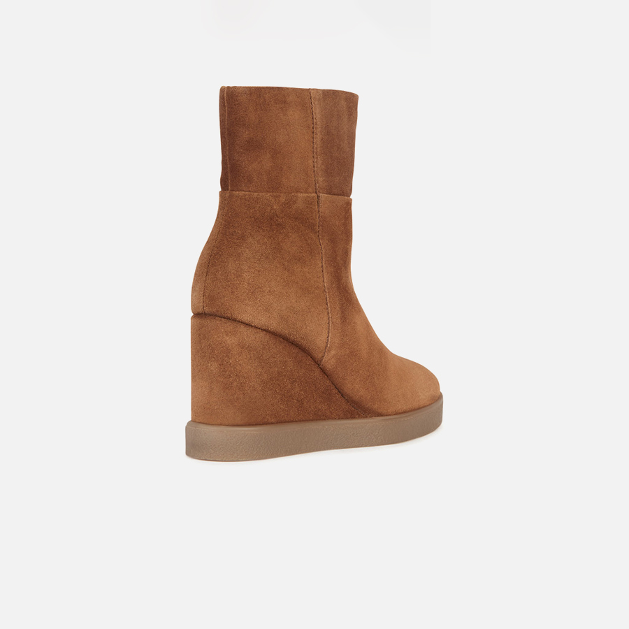 Brown women's ankle boots Geox Elidea Wedge - Women's