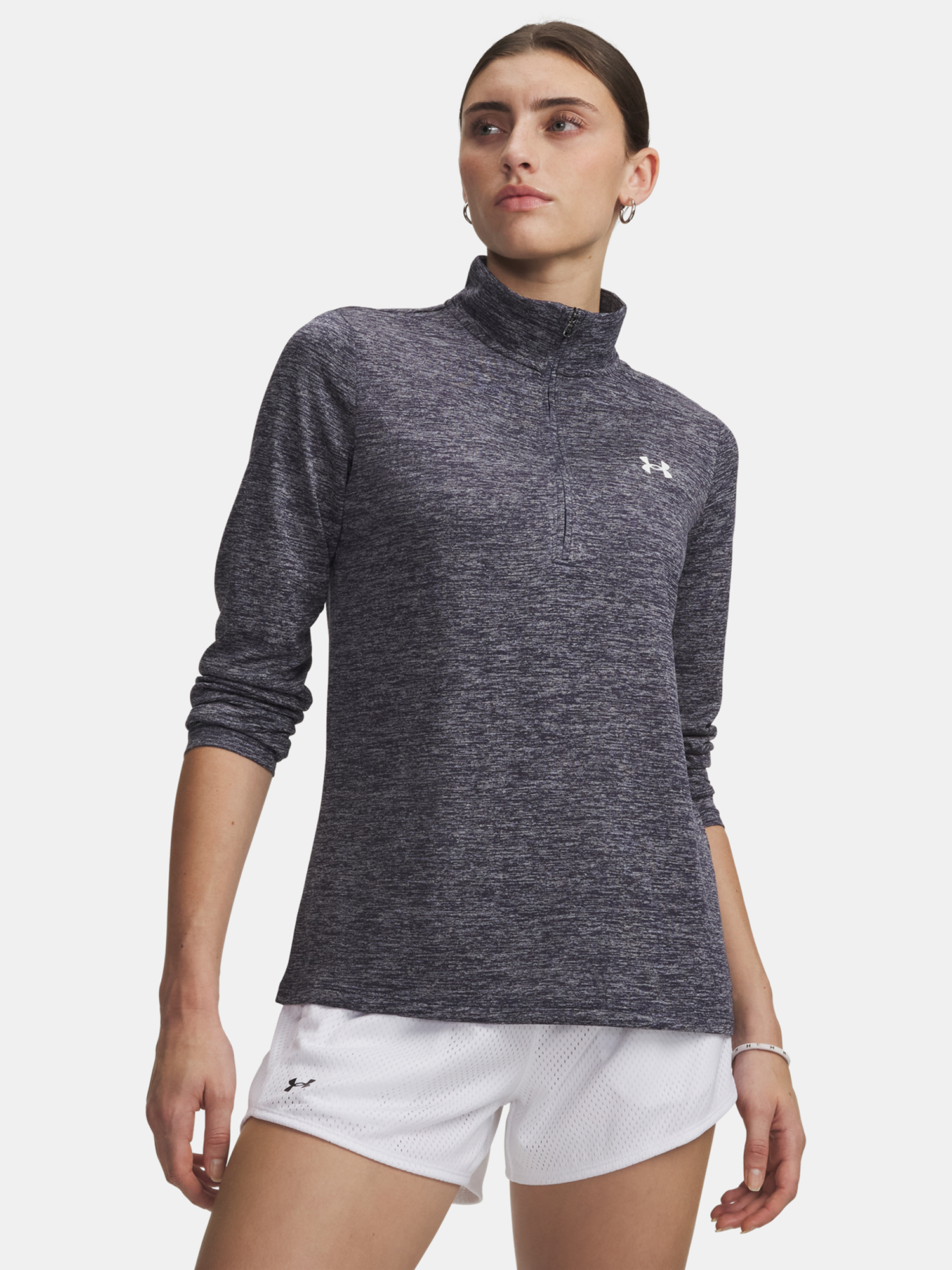 Under Armour Tech 1/2 Zip T-Shirt - Twist-BLU - Women's