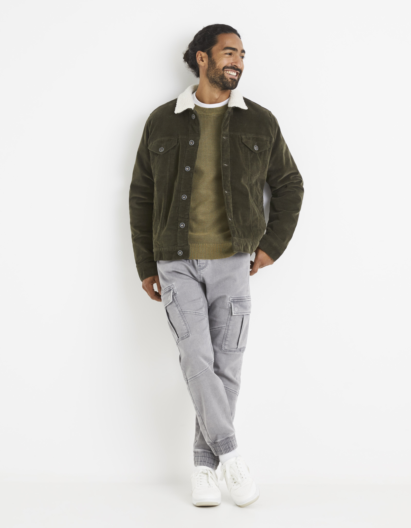 Pantaloni casual pentru barbati Celio - gri deschis