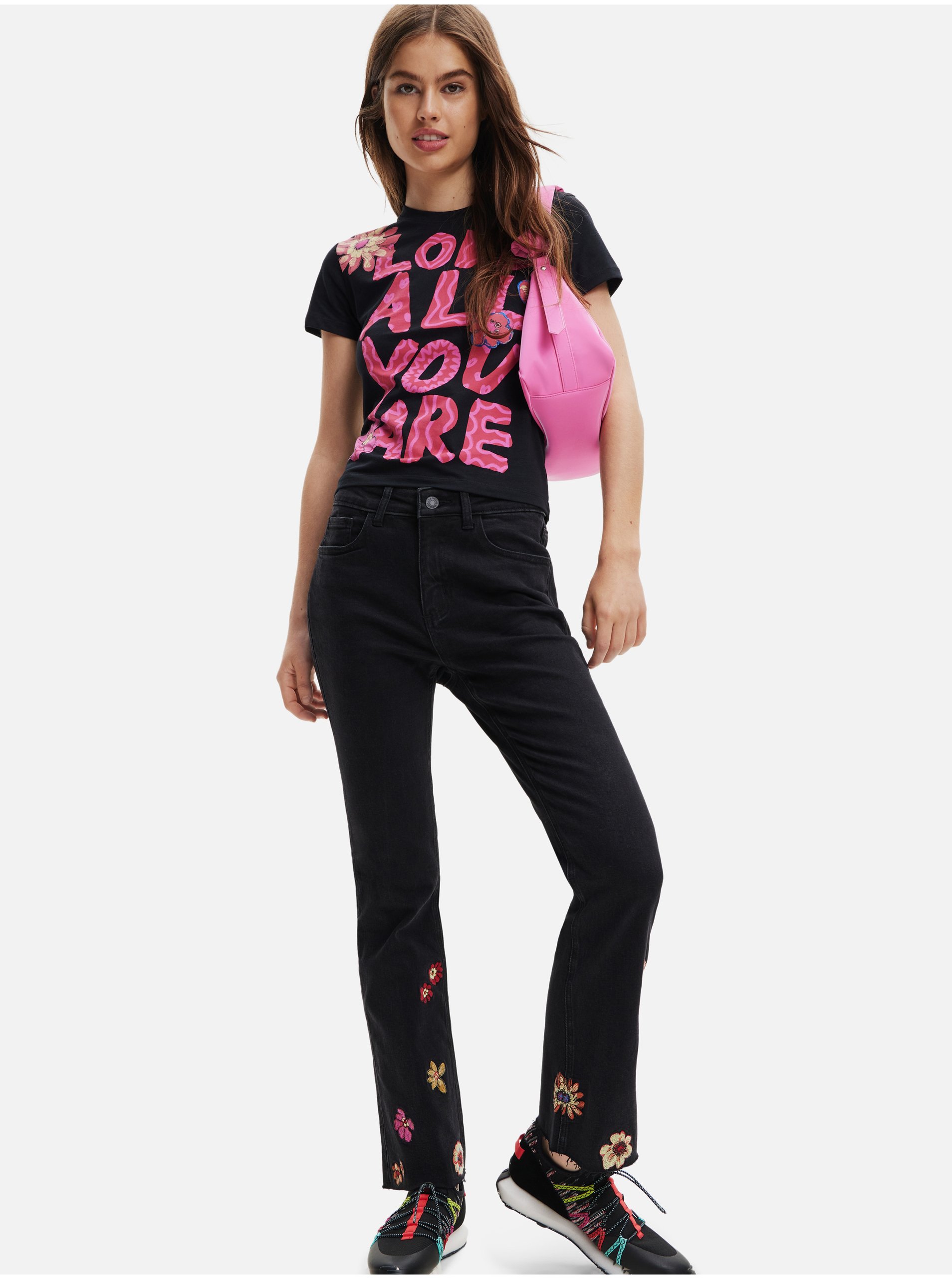 Straight fit pentru femei Desigual - negru