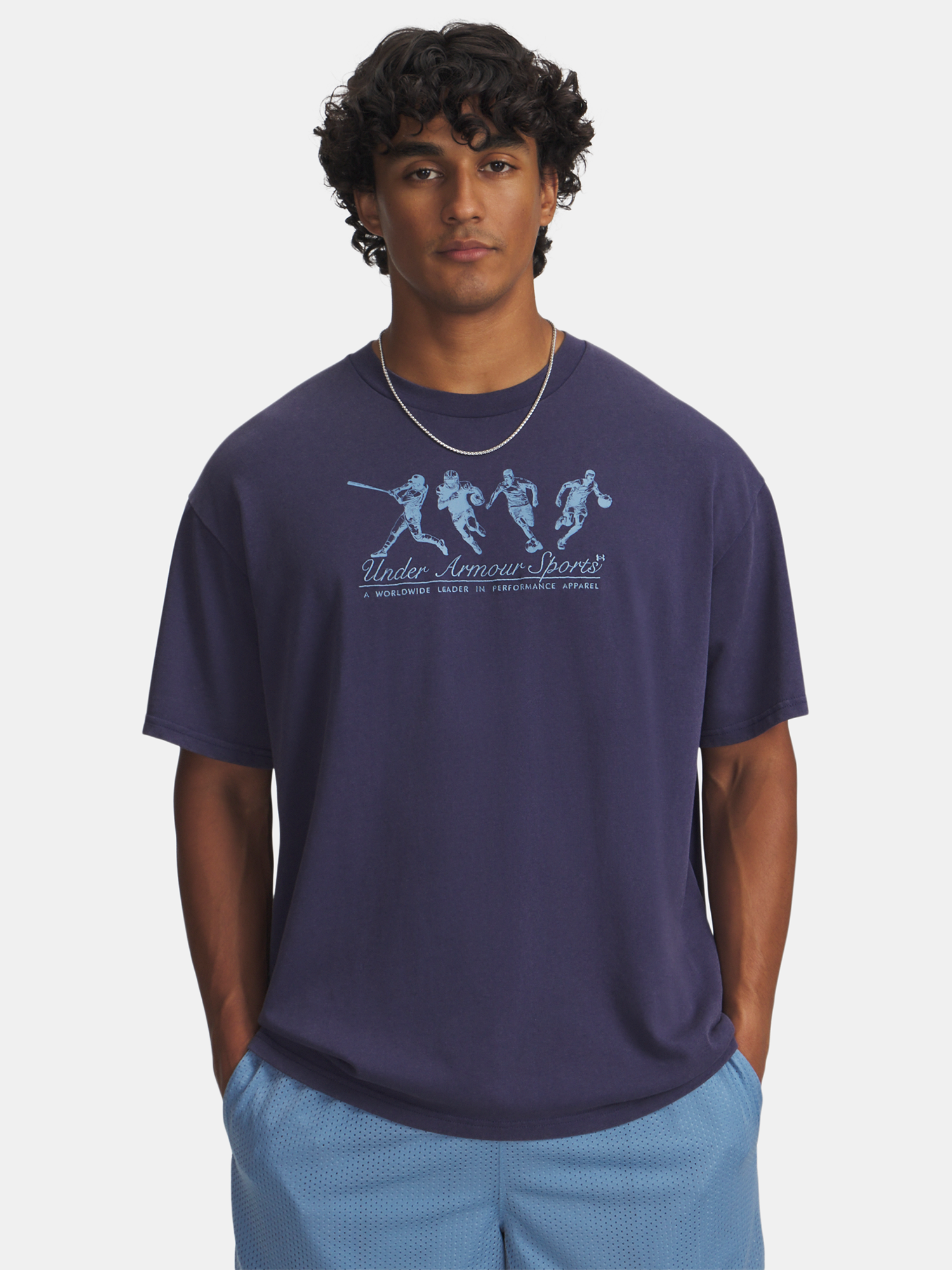 Men's Under Armour UA HWT ATHLETES OS SS-BLU - Men's T-Shirt