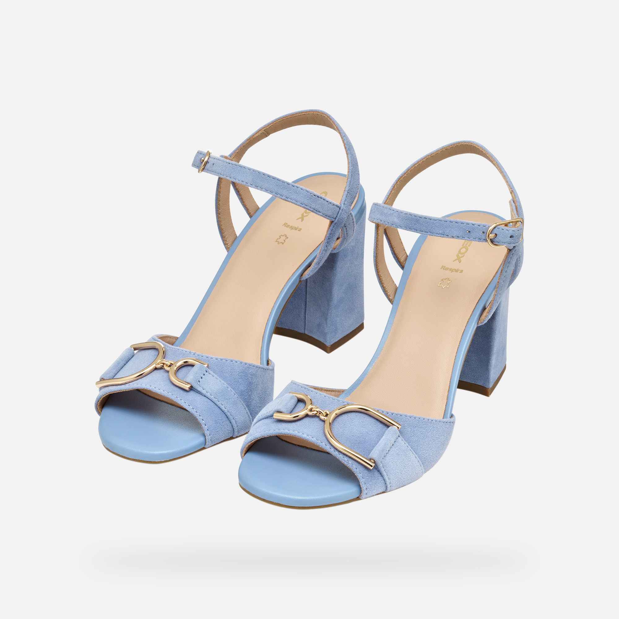 Light blue women&#039;s sandals Geox New Eraklia 80 - Women&#039;s