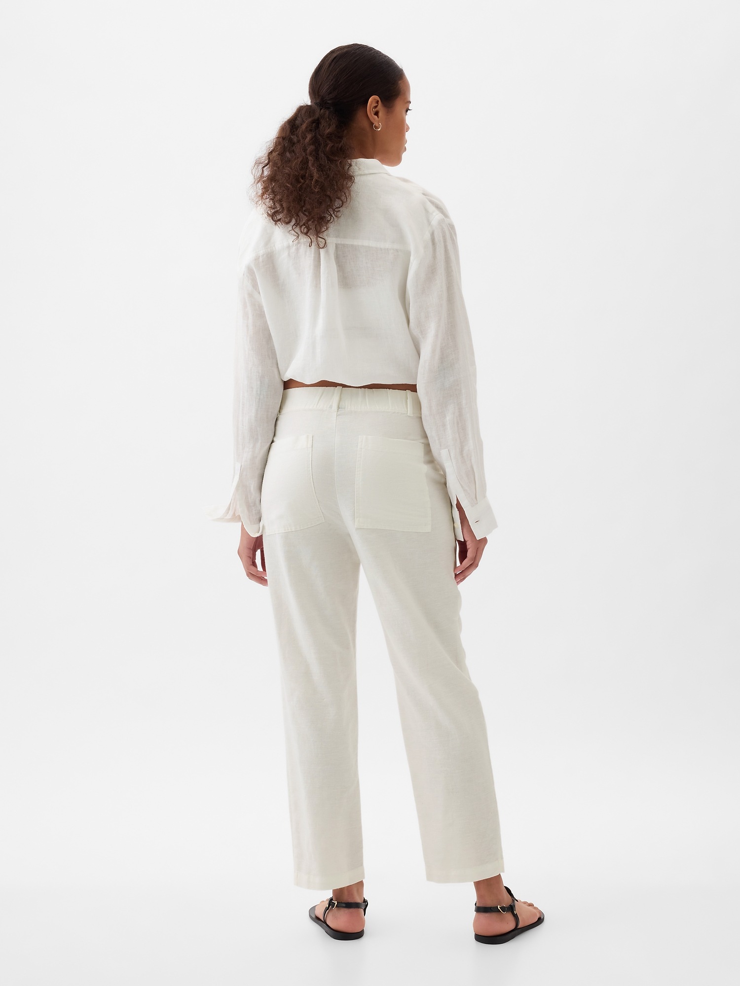 Pantaloni chino pentru femei GAP - alb